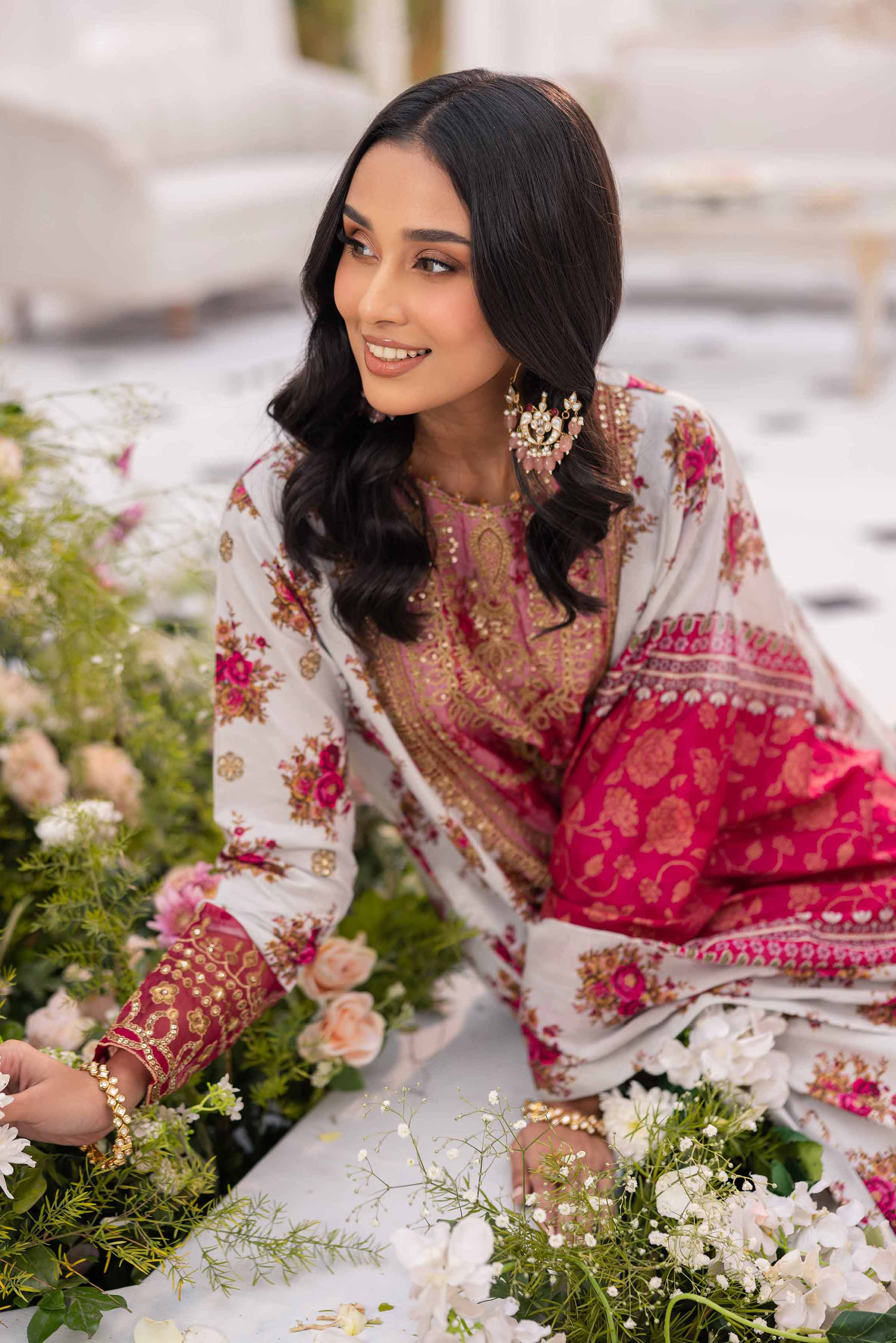 3 Piece - Gold Printed Embroidered Suit - 42501422 for Women - Unstitched Collection | Nishat | Shop Online