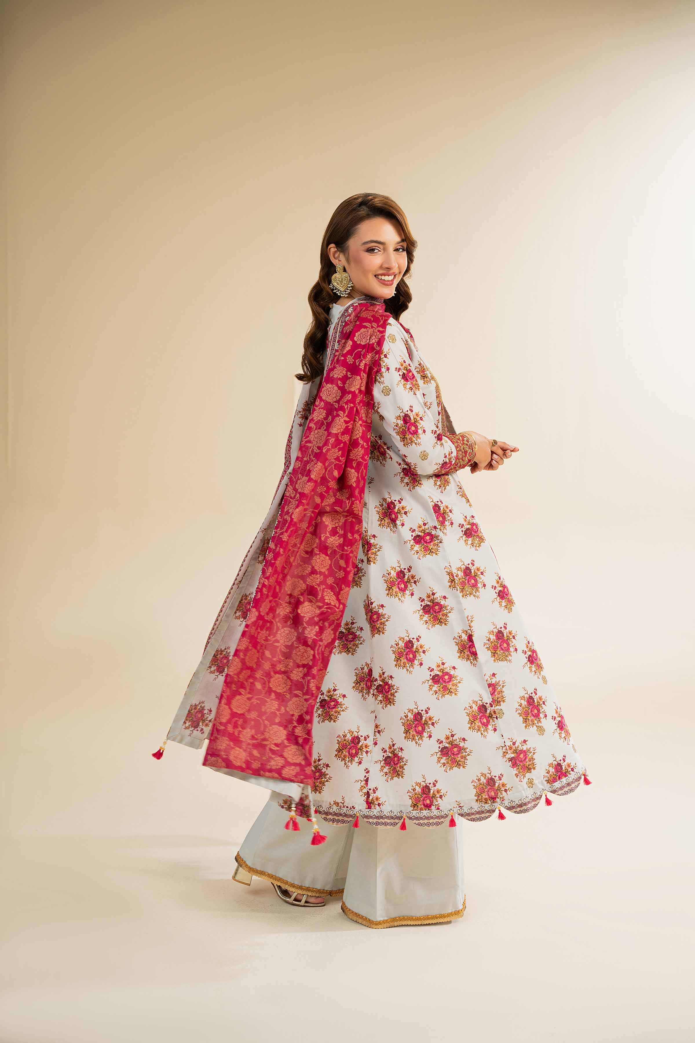 3 Piece - Gold Printed Embroidered Suit - 42501422 for Women - Unstitched Collection | Nishat | Shop Online