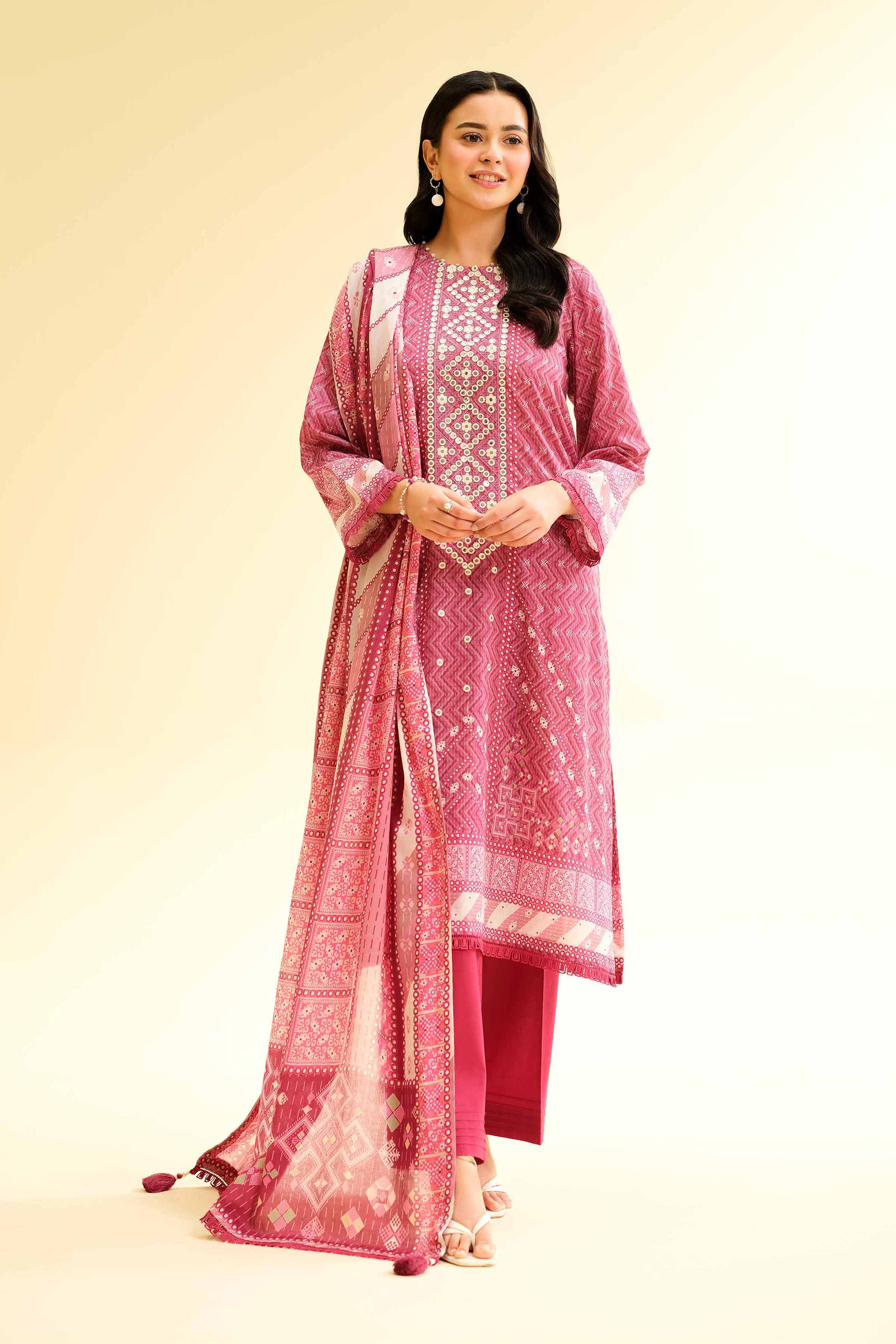 3 Piece - Digital Printed Embroidered Suit - 42501426 for Women - Unstitched Collection | Nishat | Shop Online