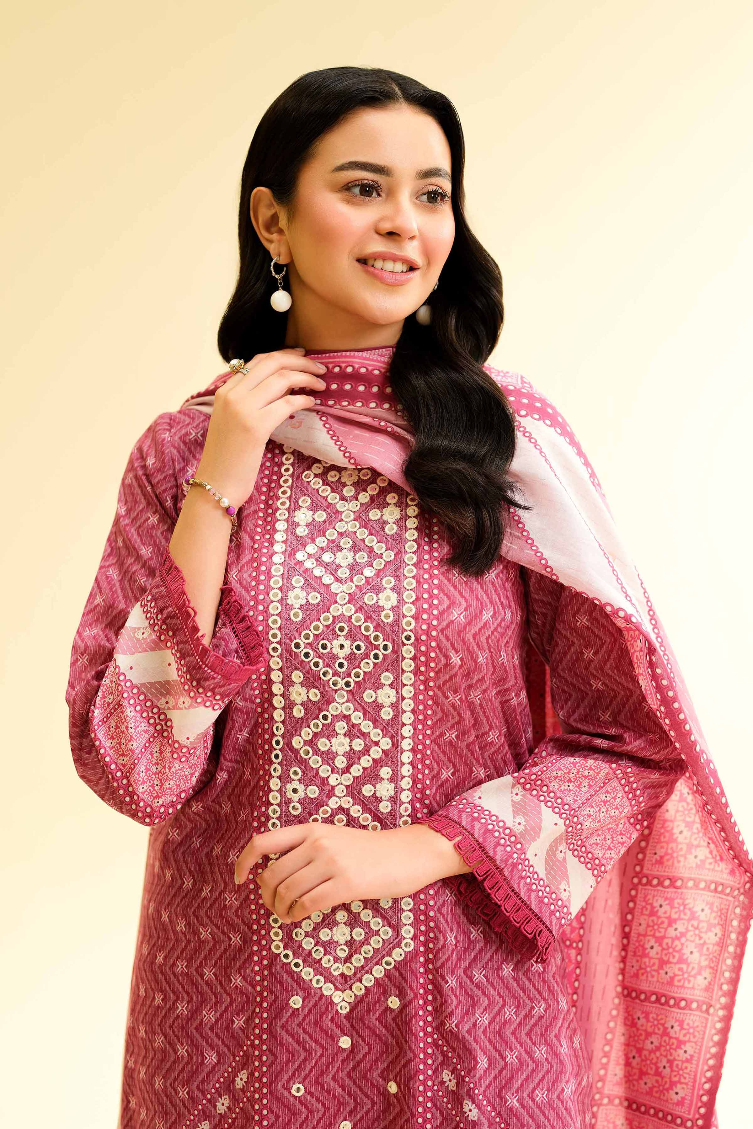 3 Piece - Digital Printed Embroidered Suit - 42501426 for Women - Unstitched Collection | Nishat | Shop Online