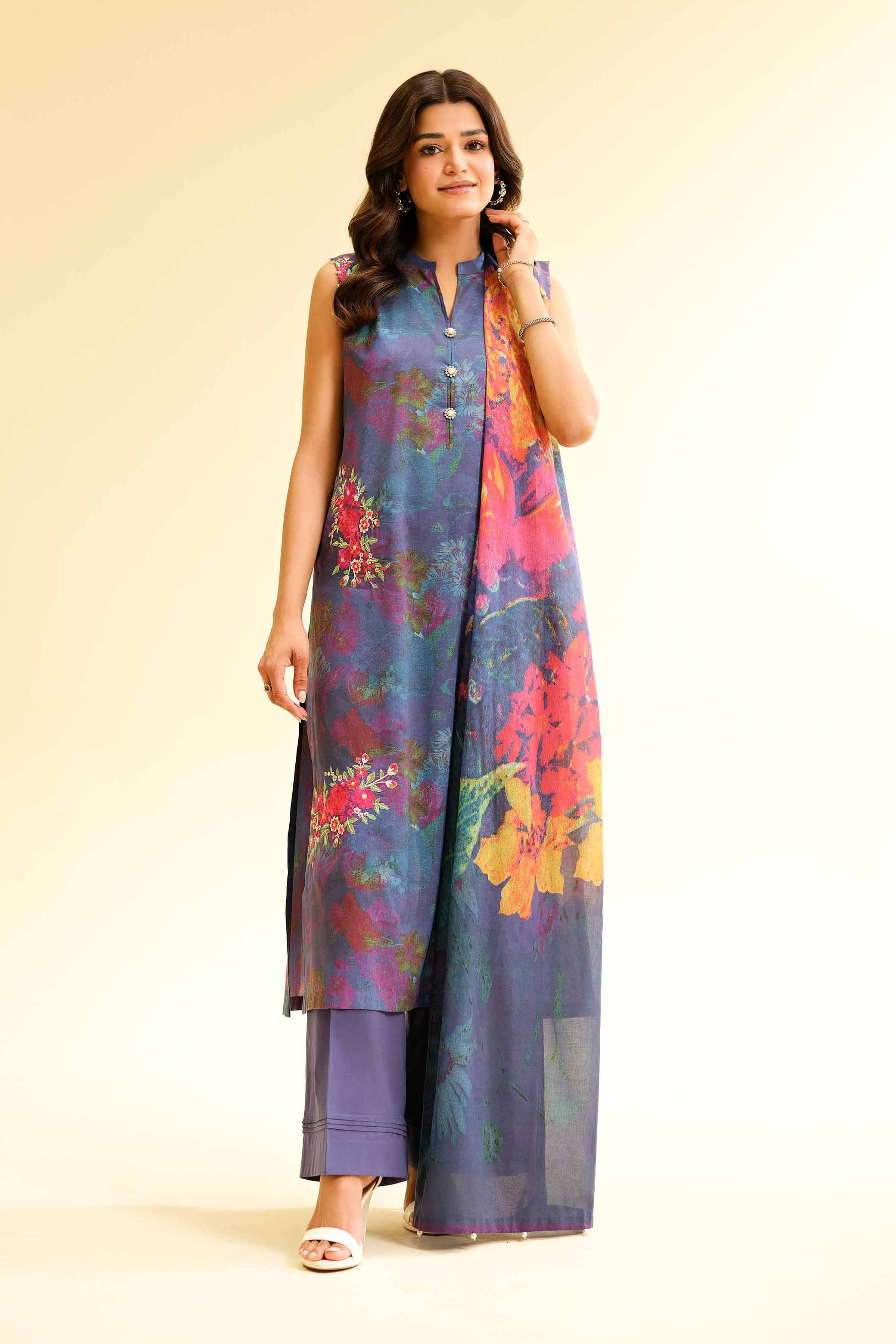 3 Piece - Digital Printed Embroidered Suit - 42501428 for Women - Unstitched Collection | Nishat | Shop Online