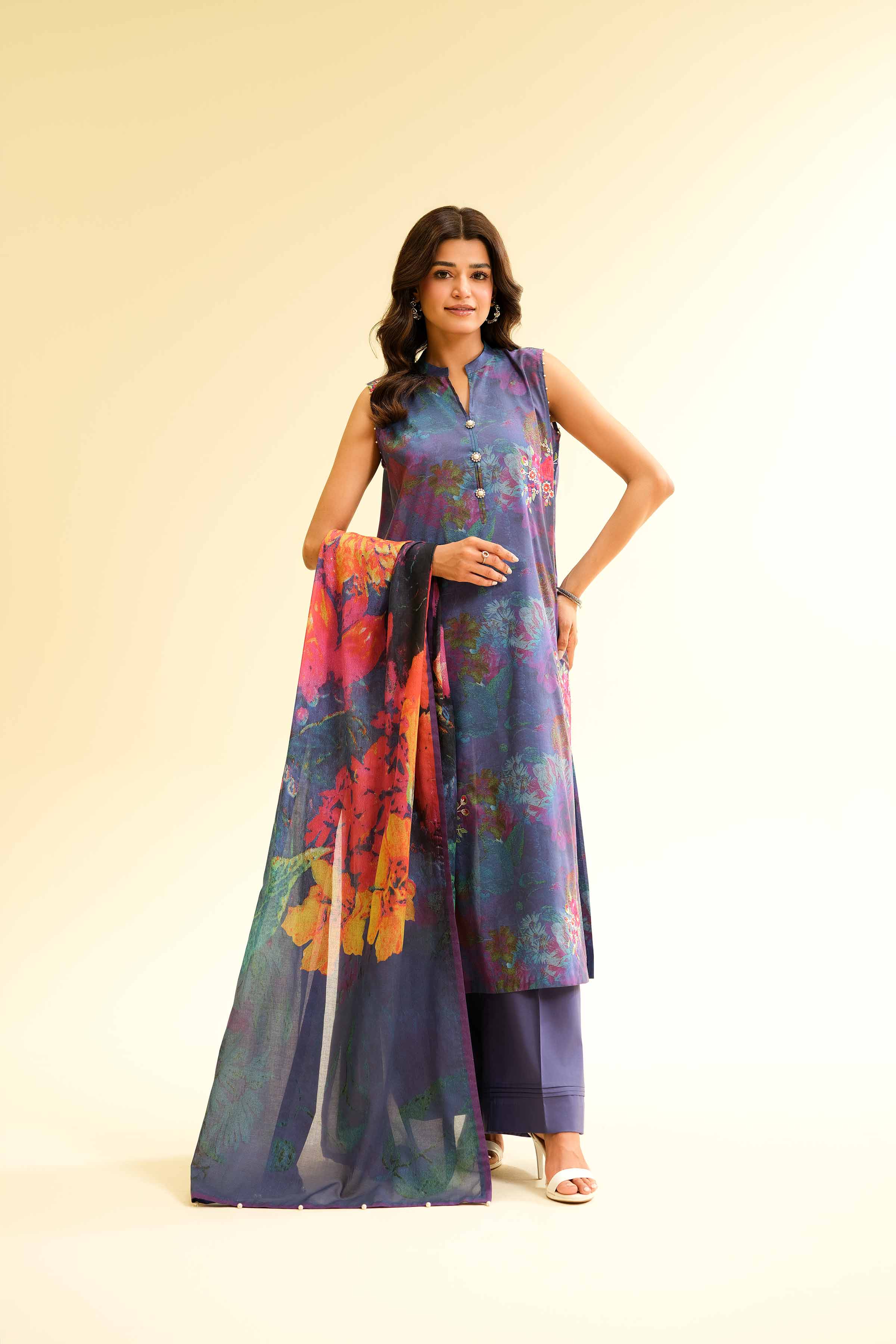 3 Piece - Digital Printed Embroidered Suit - 42501428 for Women - Unstitched Collection | Nishat | Shop Online