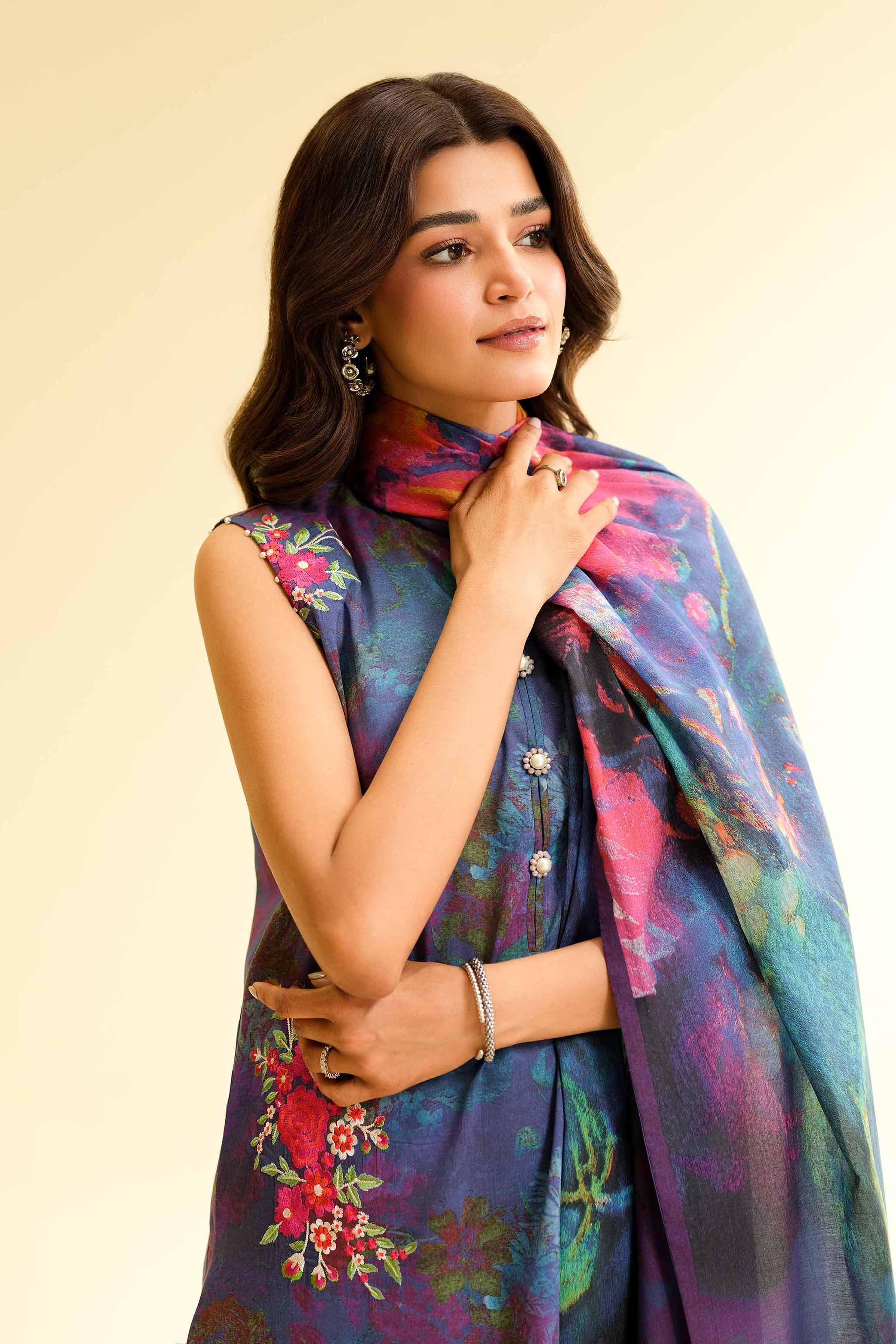3 Piece - Digital Printed Embroidered Suit - 42501428 for Women - Unstitched Collection | Nishat | Shop Online