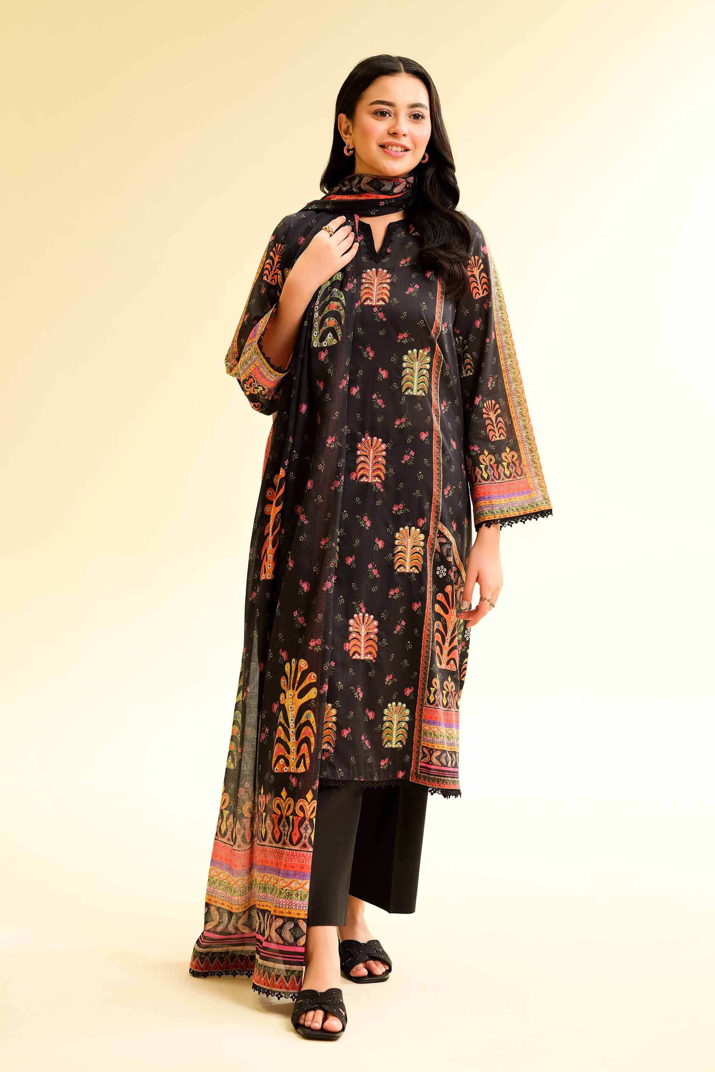 3 Piece - Digital Printed Embroidered Suit - 42501429 for Women - Unstitched Collection | Nishat | Shop Online