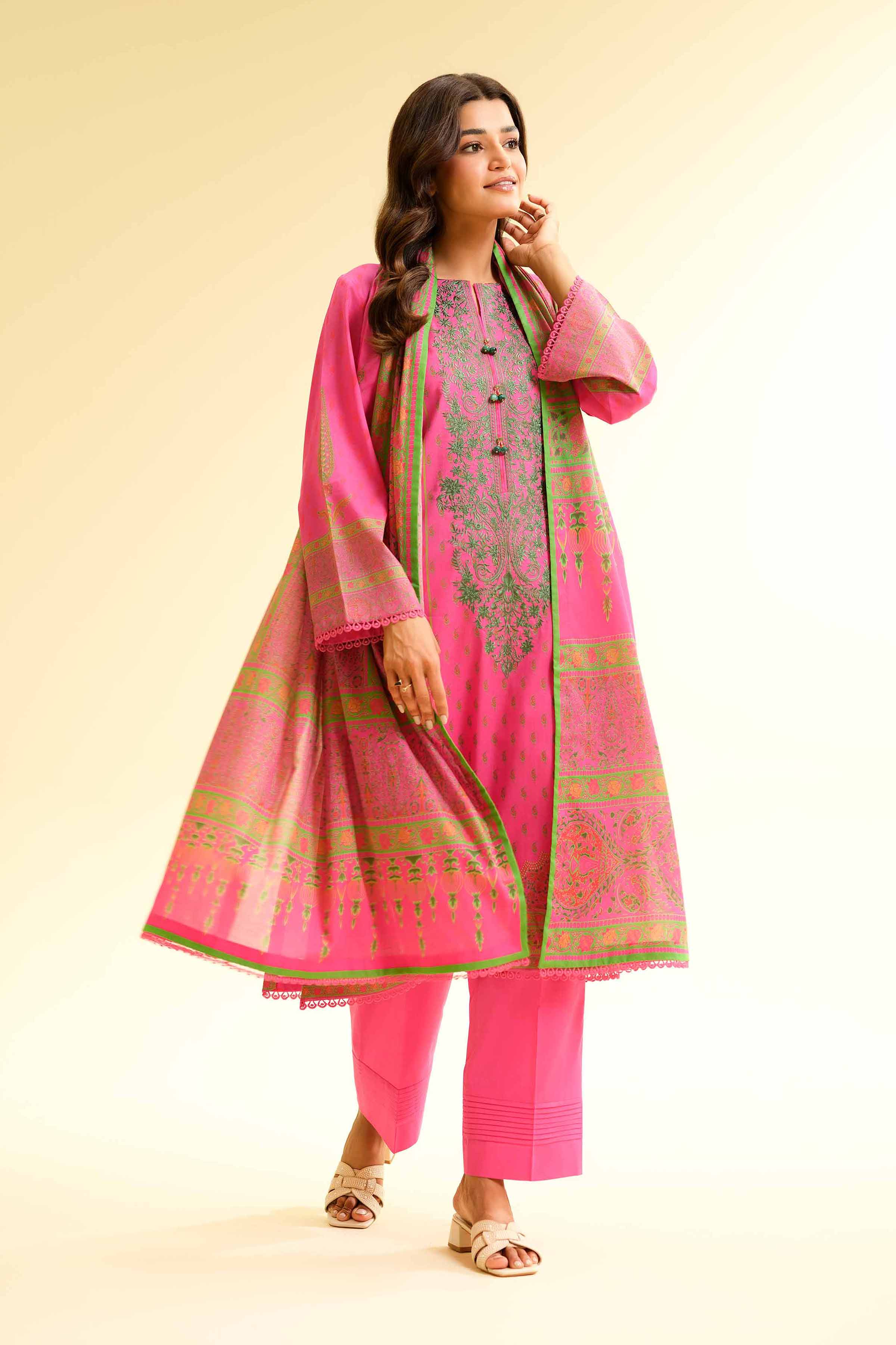 3 Piece - Digital Printed Embroidered Suit - 42501431 for Women - Unstitched Collection | Nishat | Shop Online
