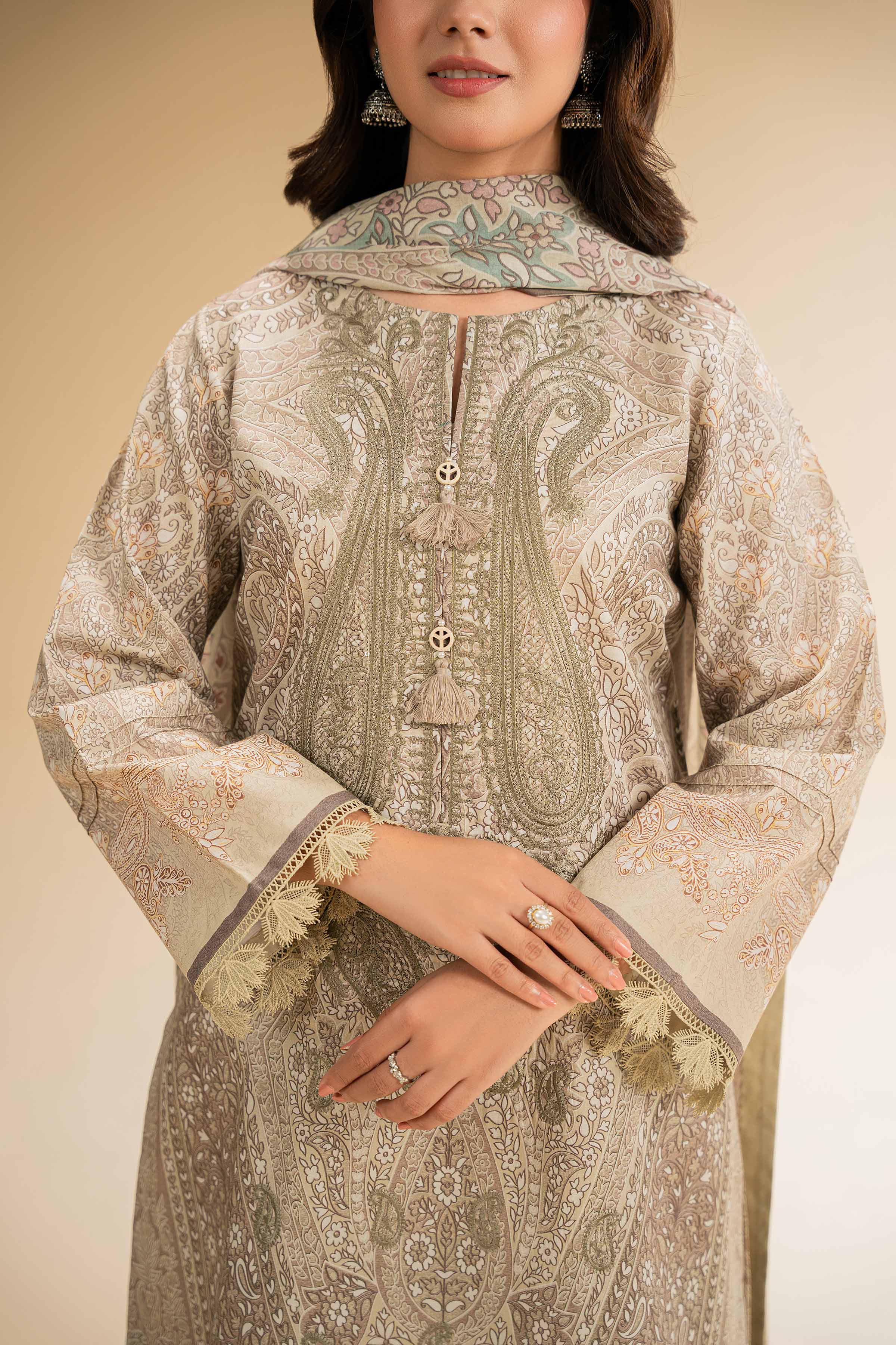 3 Piece - Digital Printed Embroidered Suit - 42501432 for Women - Unstitched Collection | Nishat | Shop Online