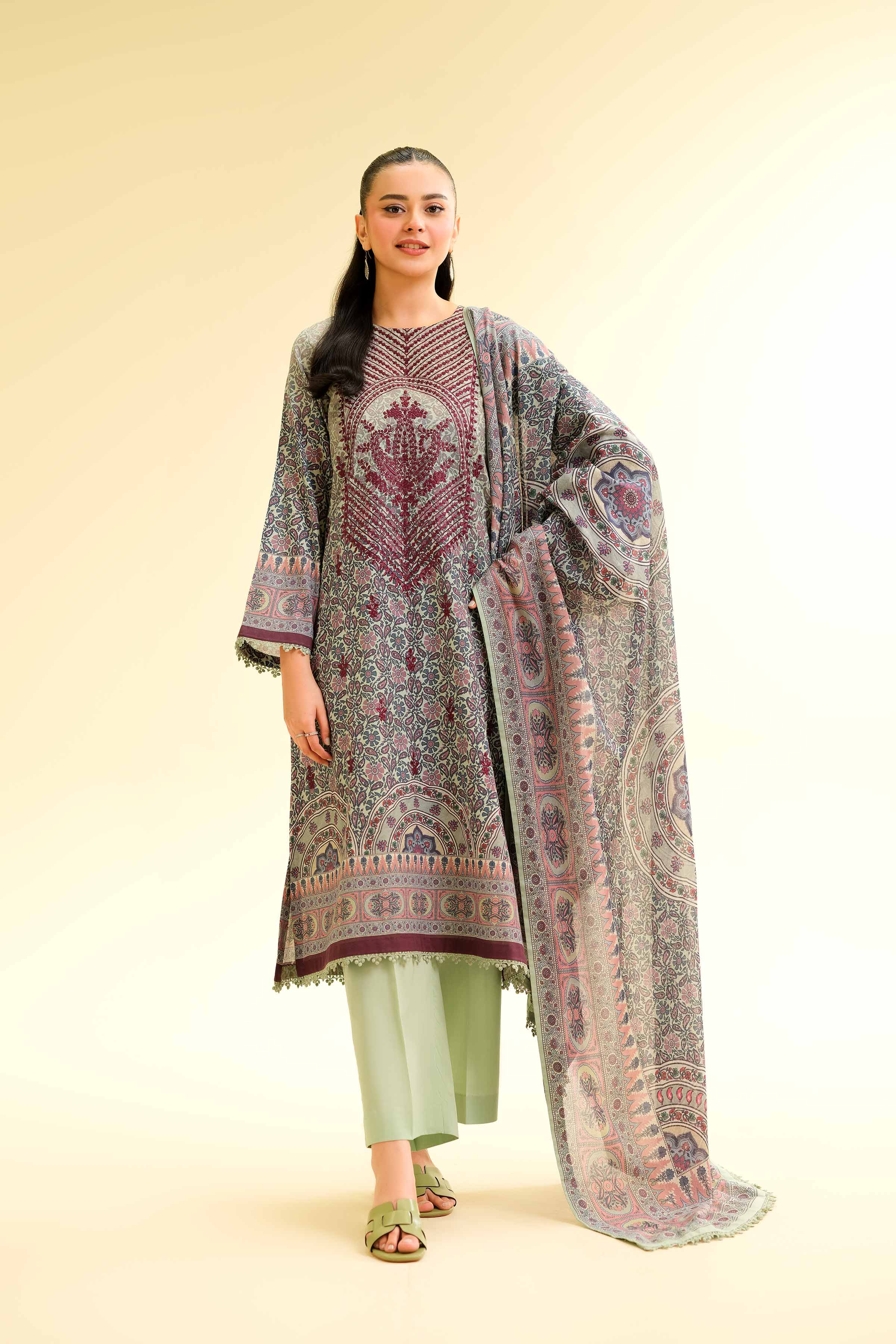 3 Piece - Digital Printed Embroidered Suit - 42501433 for Women - Unstitched Collection | Nishat | Shop Online
