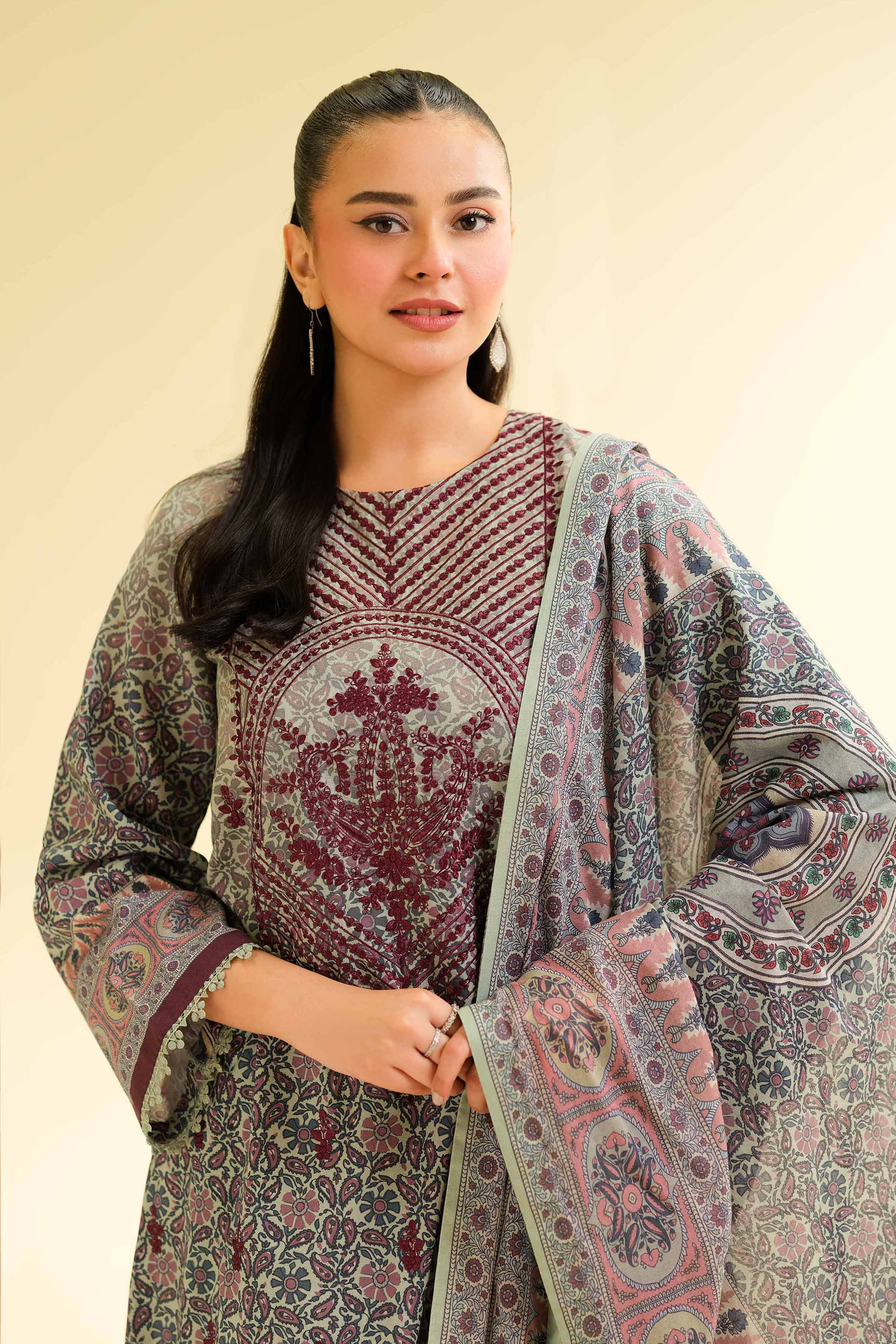3 Piece - Digital Printed Embroidered Suit - 42501433 for Women - Unstitched Collection | Nishat | Shop Online
