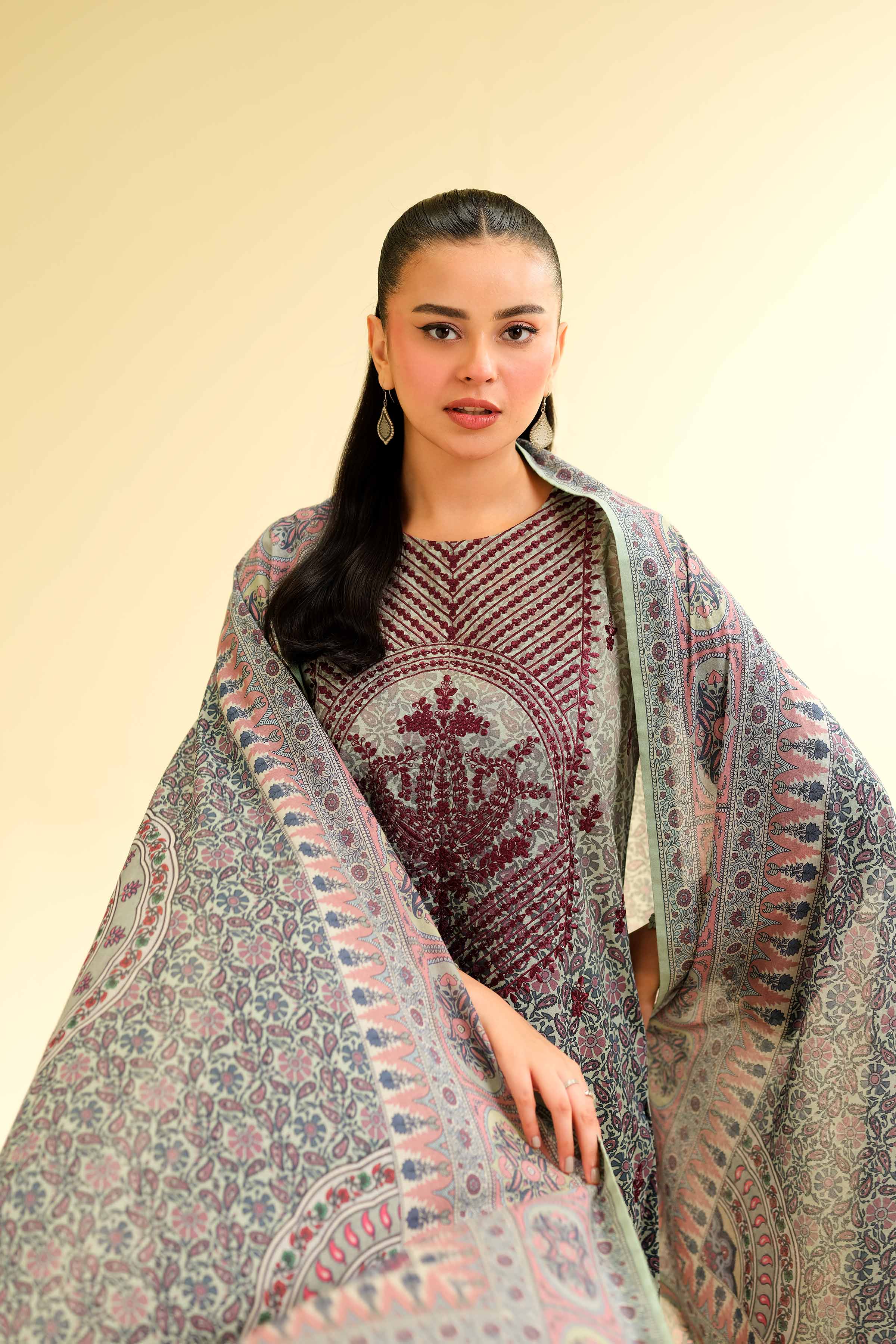 3 Piece - Digital Printed Embroidered Suit - 42501433 for Women - Unstitched Collection | Nishat | Shop Online