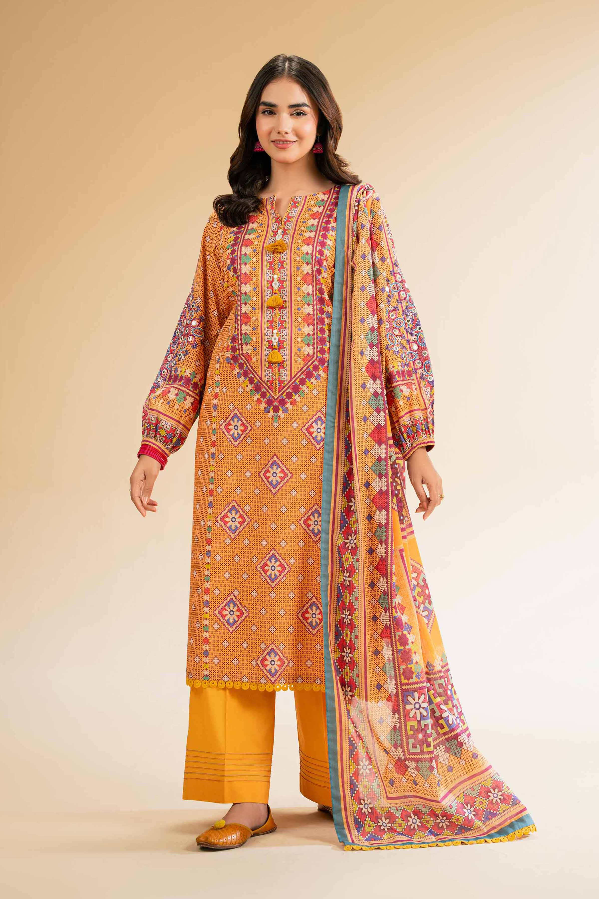 3 Piece - Digital Printed Embroidered Suit - 42501434 for Women - Unstitched Collection | Nishat | Shop Online
