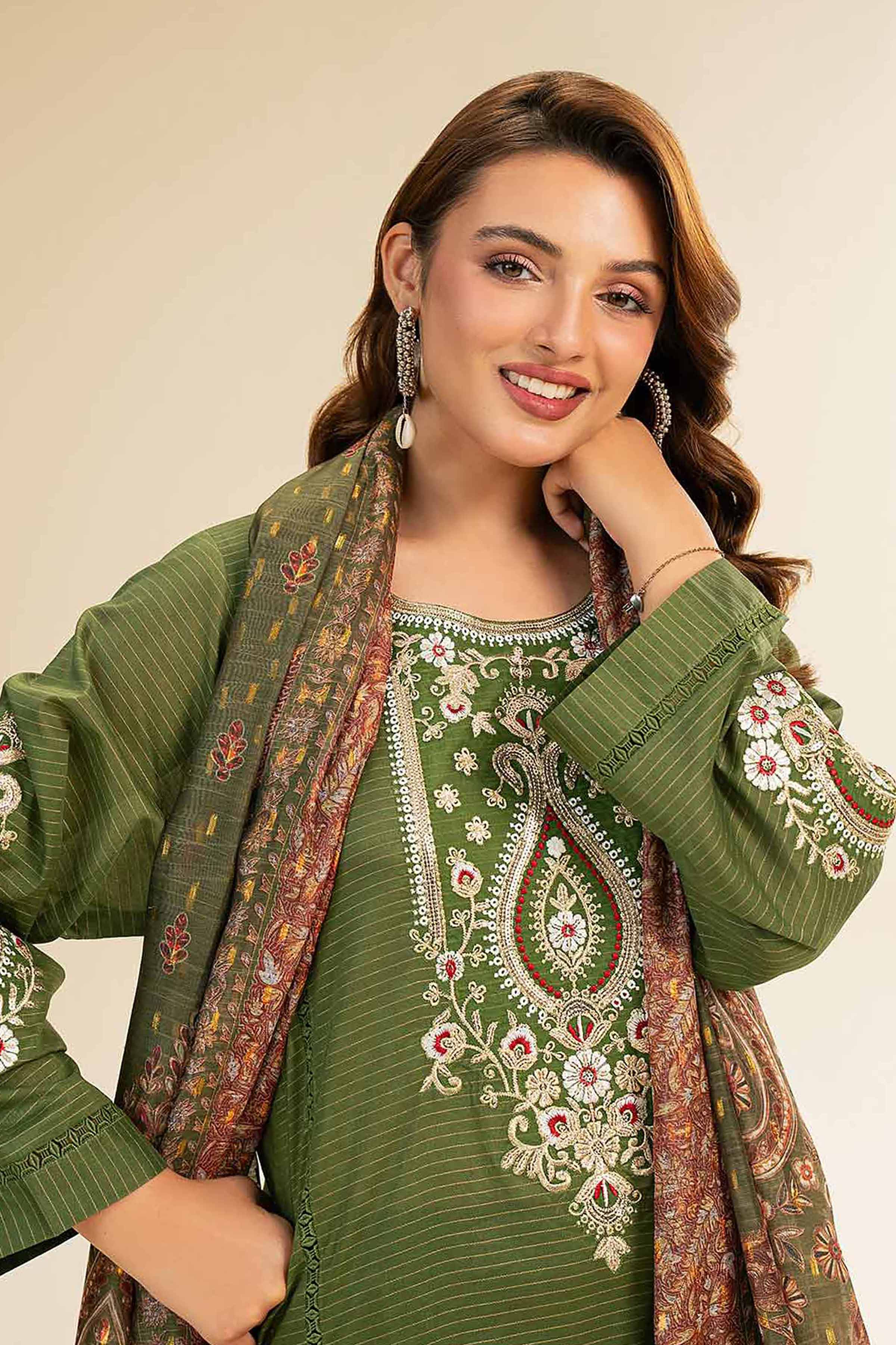 3 Piece - Embroidered Suit - 42501436 for Women - Unstitched Collection | Nishat | Shop Online