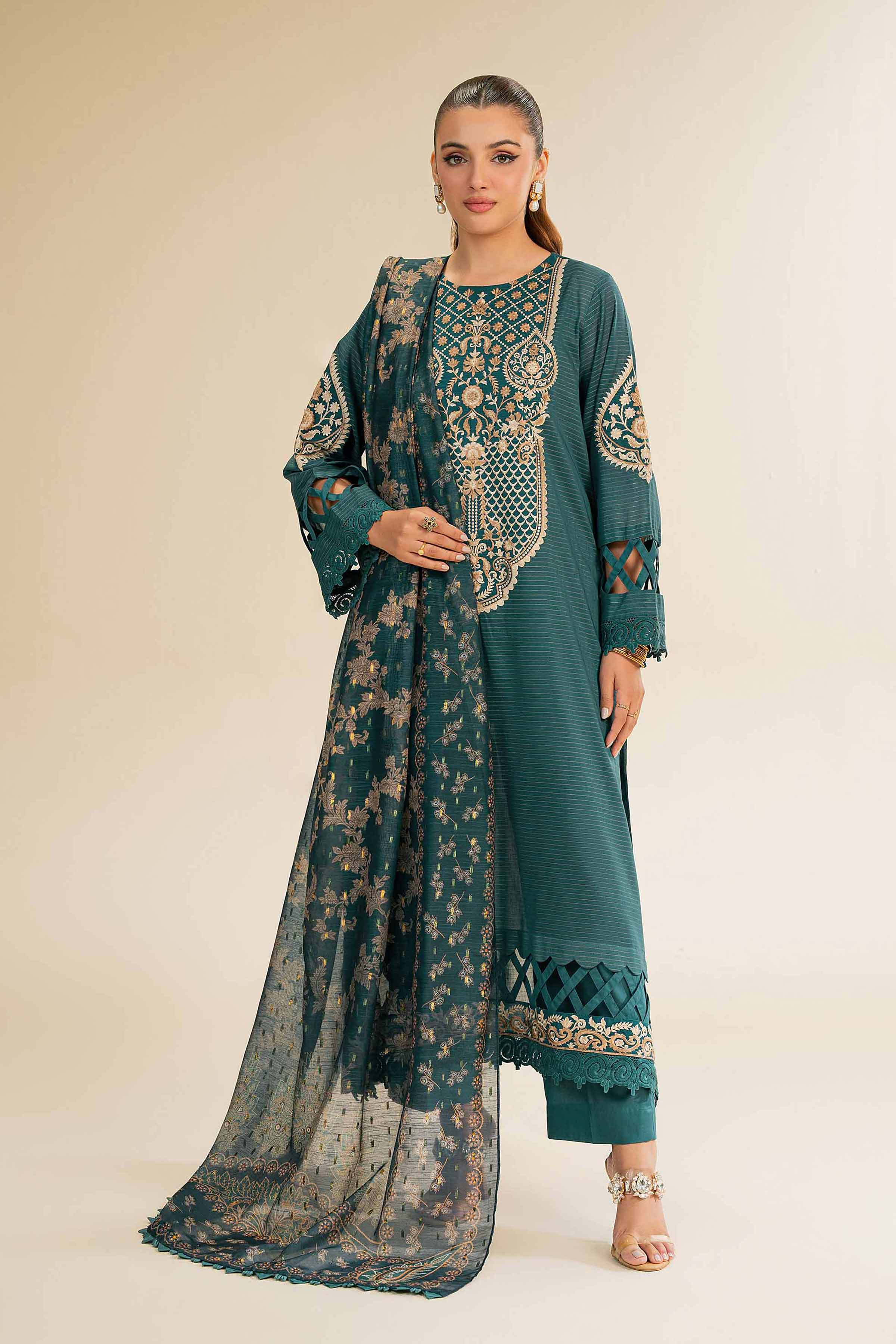 3 Piece - Embroidered Suit - 42501437 for Women - Unstitched Collection | Nishat | Shop Online