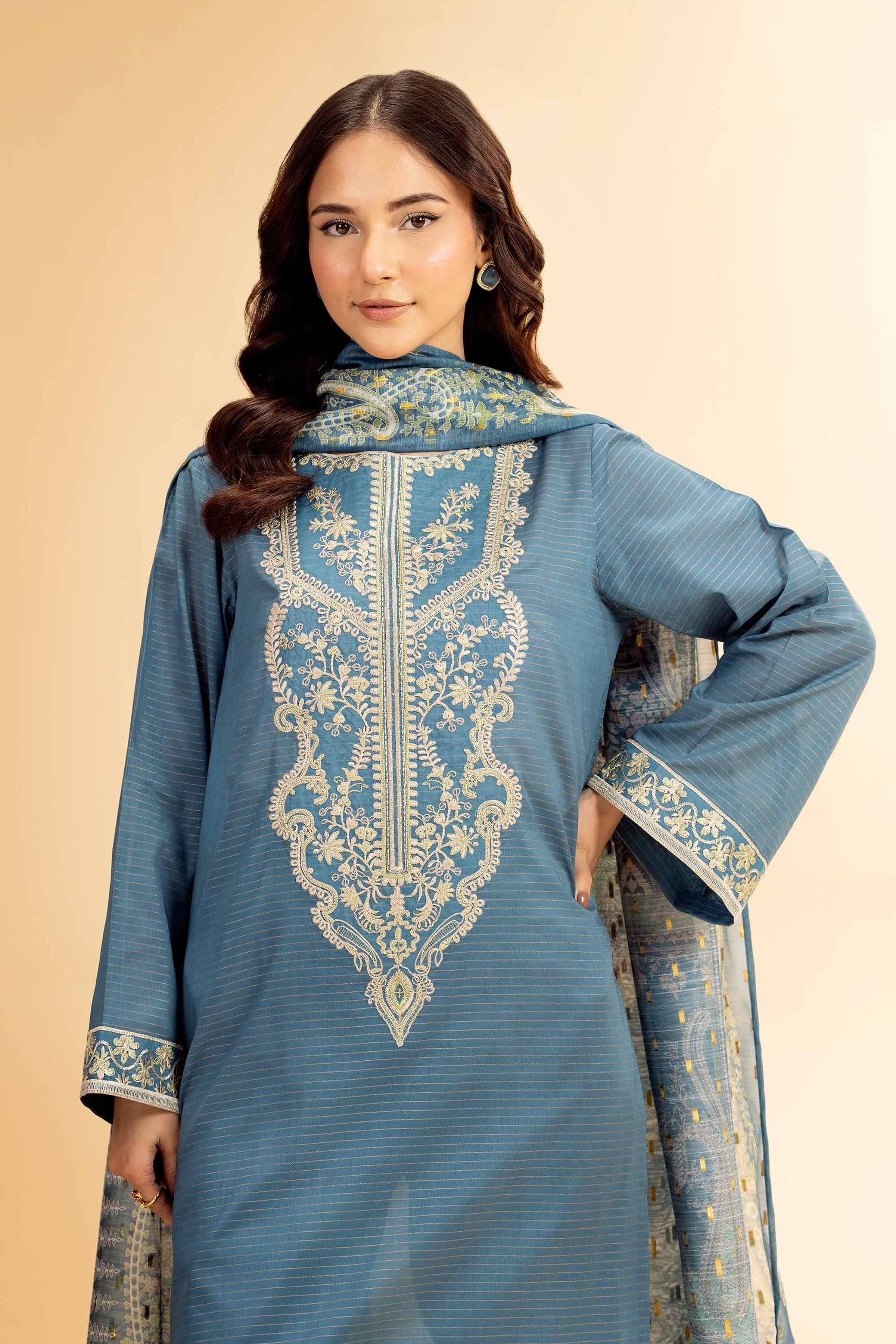 3 Piece - Embroidered Suit - 42501439 for Women - Unstitched Collection | Nishat | Shop Online