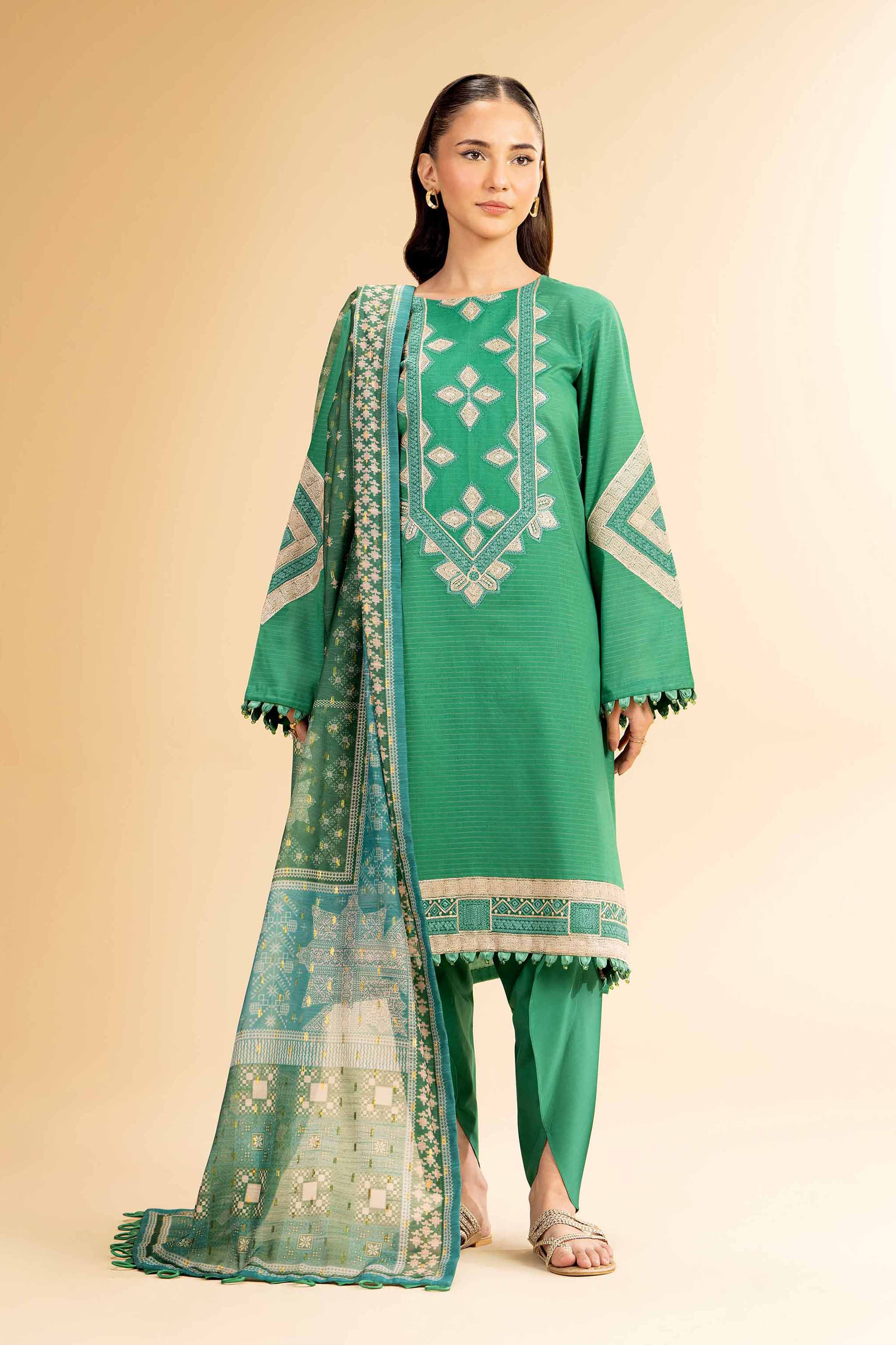 3 Piece - Embroidered Suit - 42501441 for Women - Unstitched Collection | Nishat | Shop Online