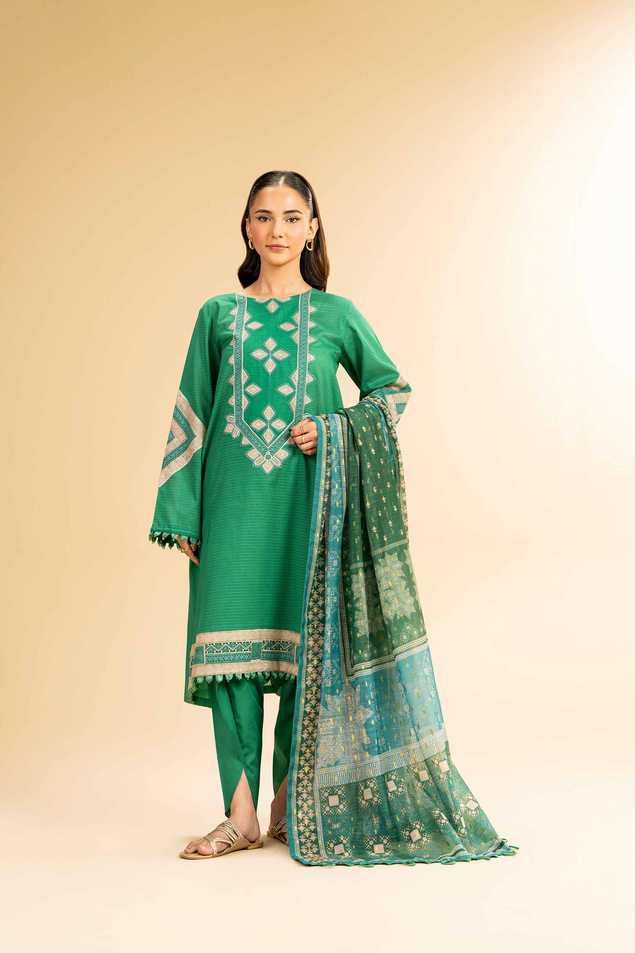 3 Piece - Embroidered Suit - 42501441 for Women - Unstitched Collection | Nishat | Shop Online