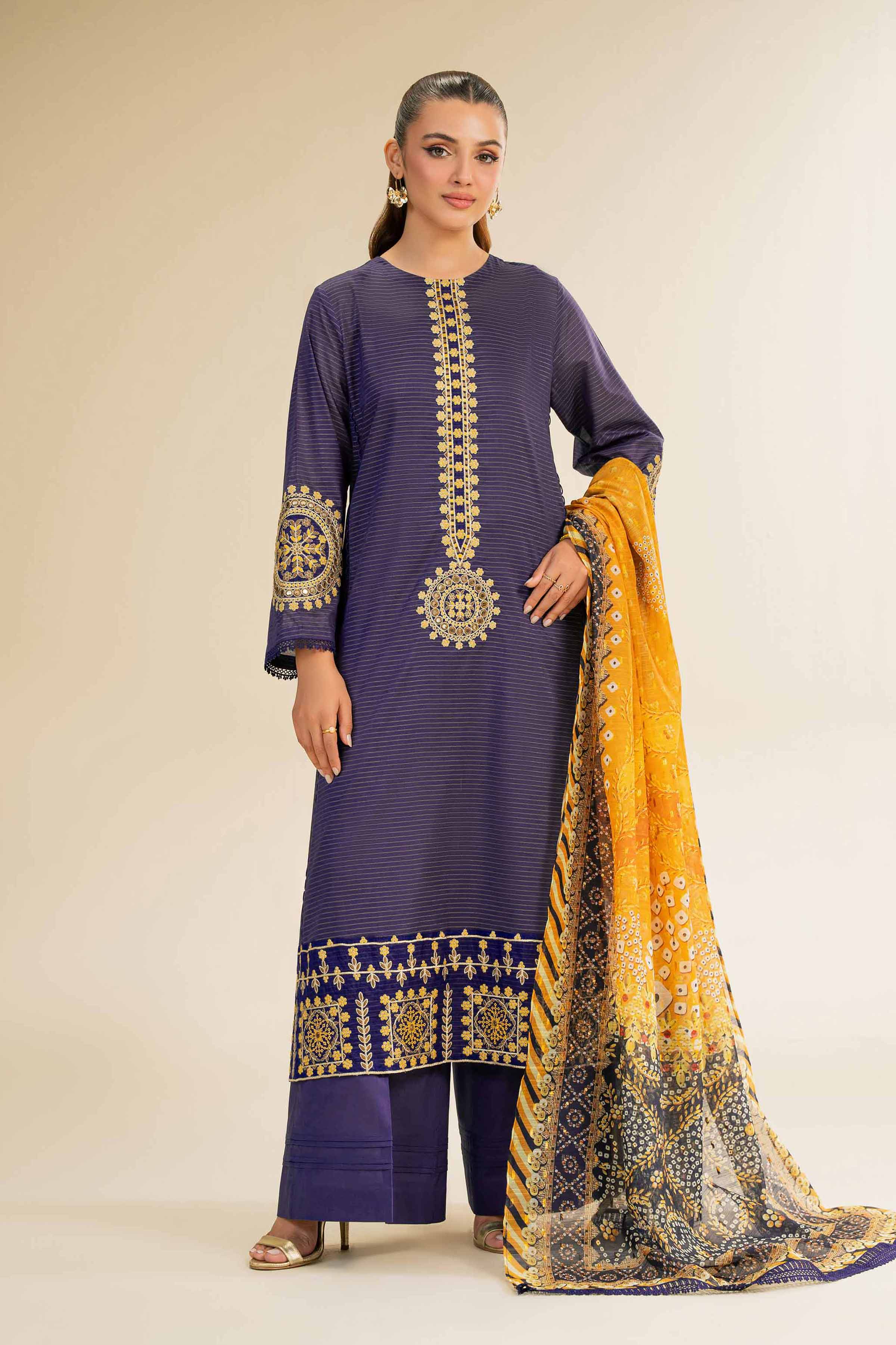 3 Piece - Embroidered Suit - 42501442 for Women - Unstitched Collection | Nishat | Shop Online