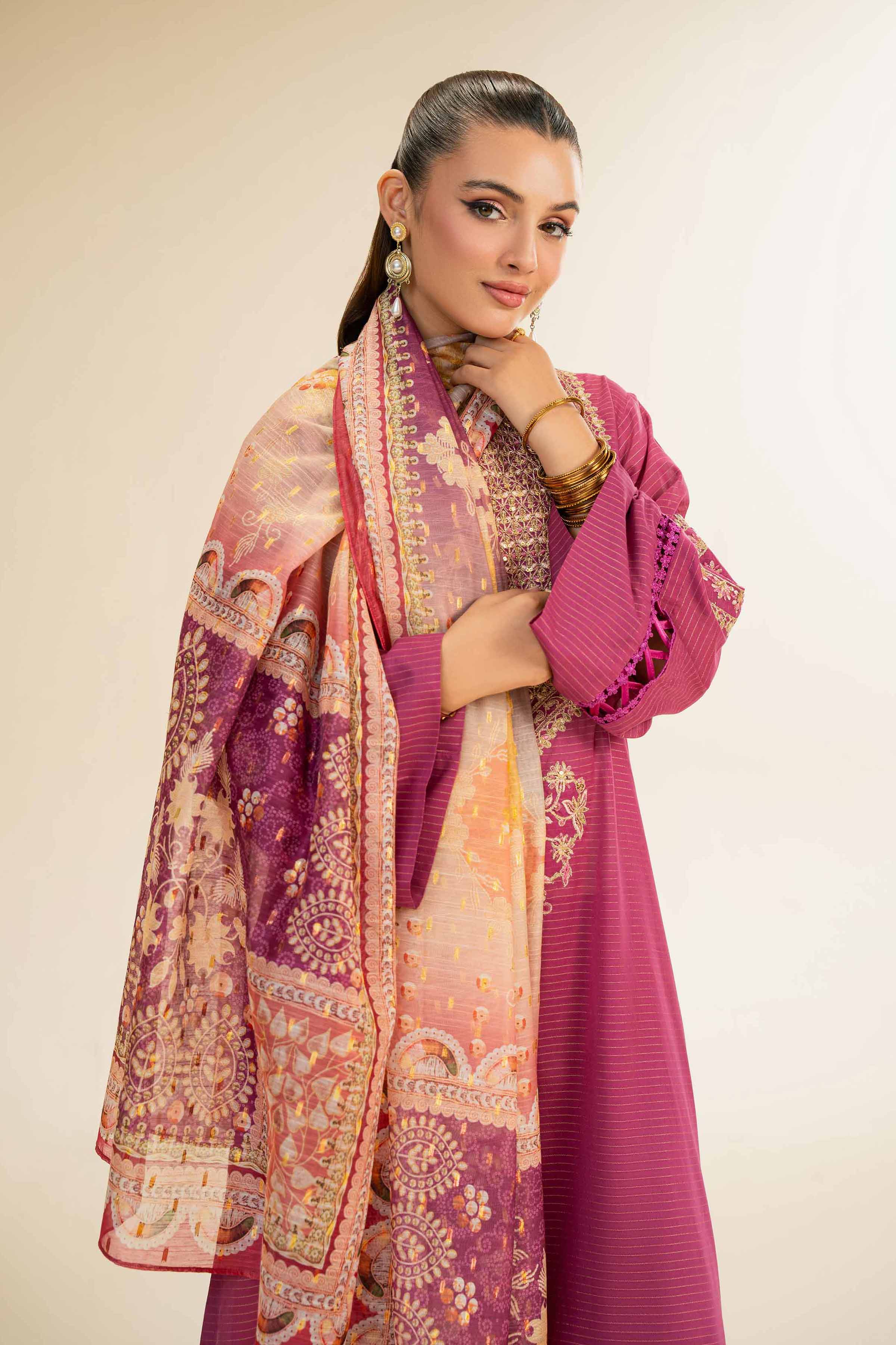 3 Piece - Embroidered Suit - 42501443 for Women - Unstitched Collection | Nishat | Shop Online