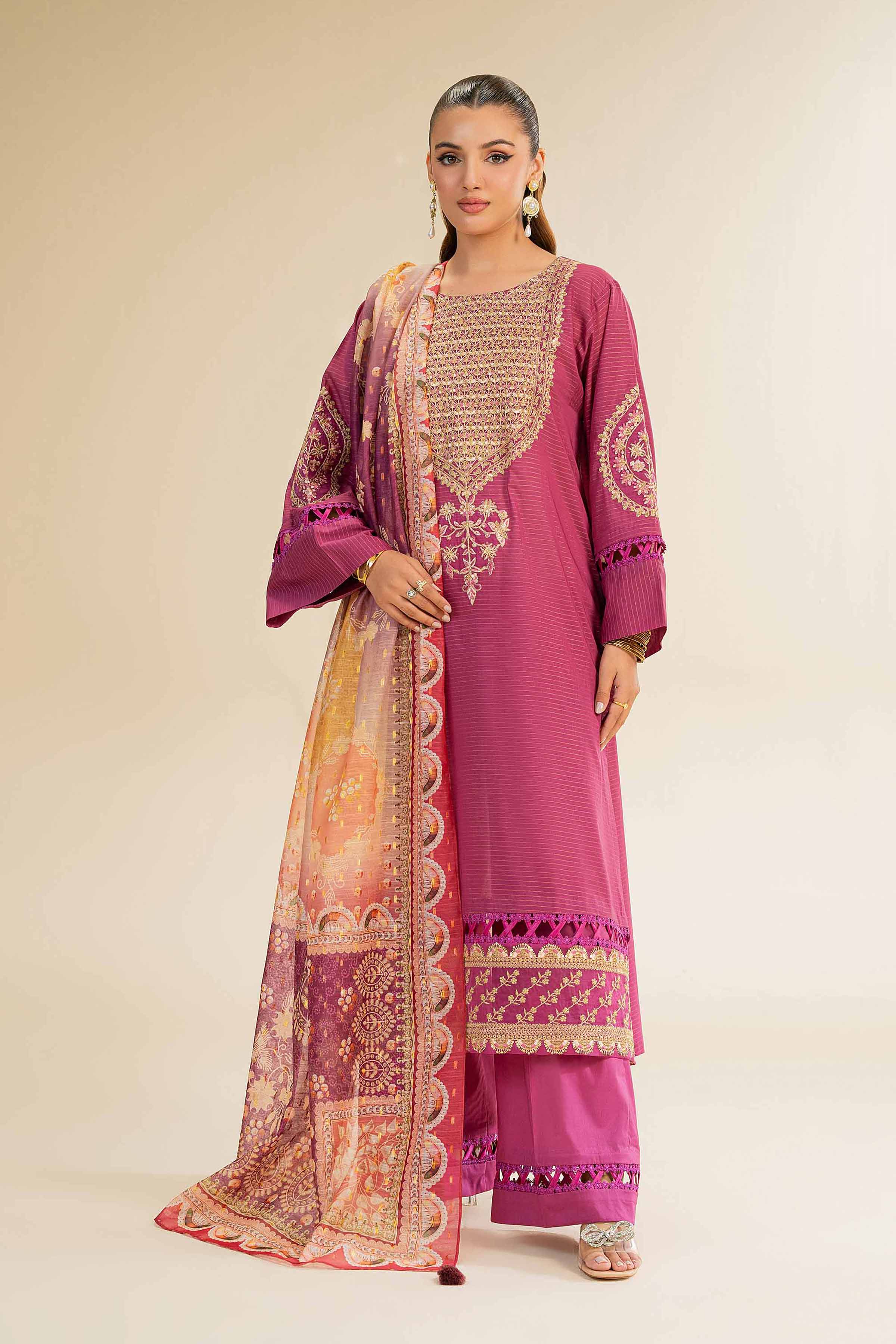3 Piece - Embroidered Suit - 42501443 for Women - Unstitched Collection | Nishat | Shop Online