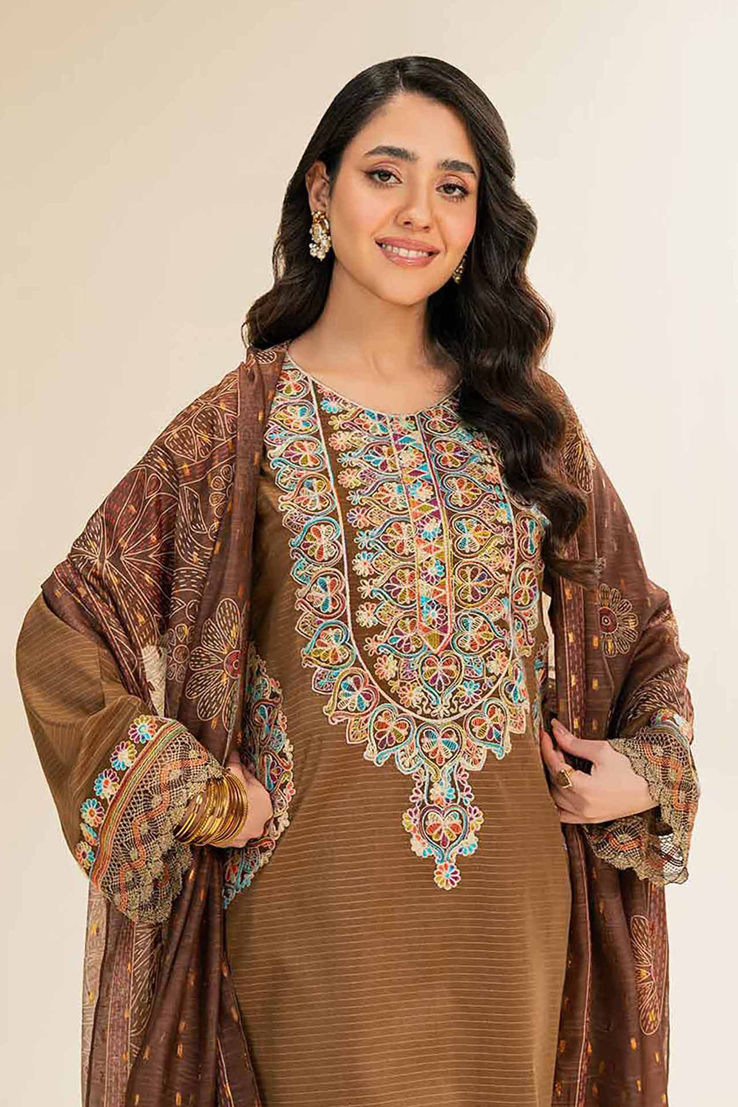 3 Piece - Embroidered Suit - 42501444 for Women - Unstitched Collection | Nishat | Shop Online