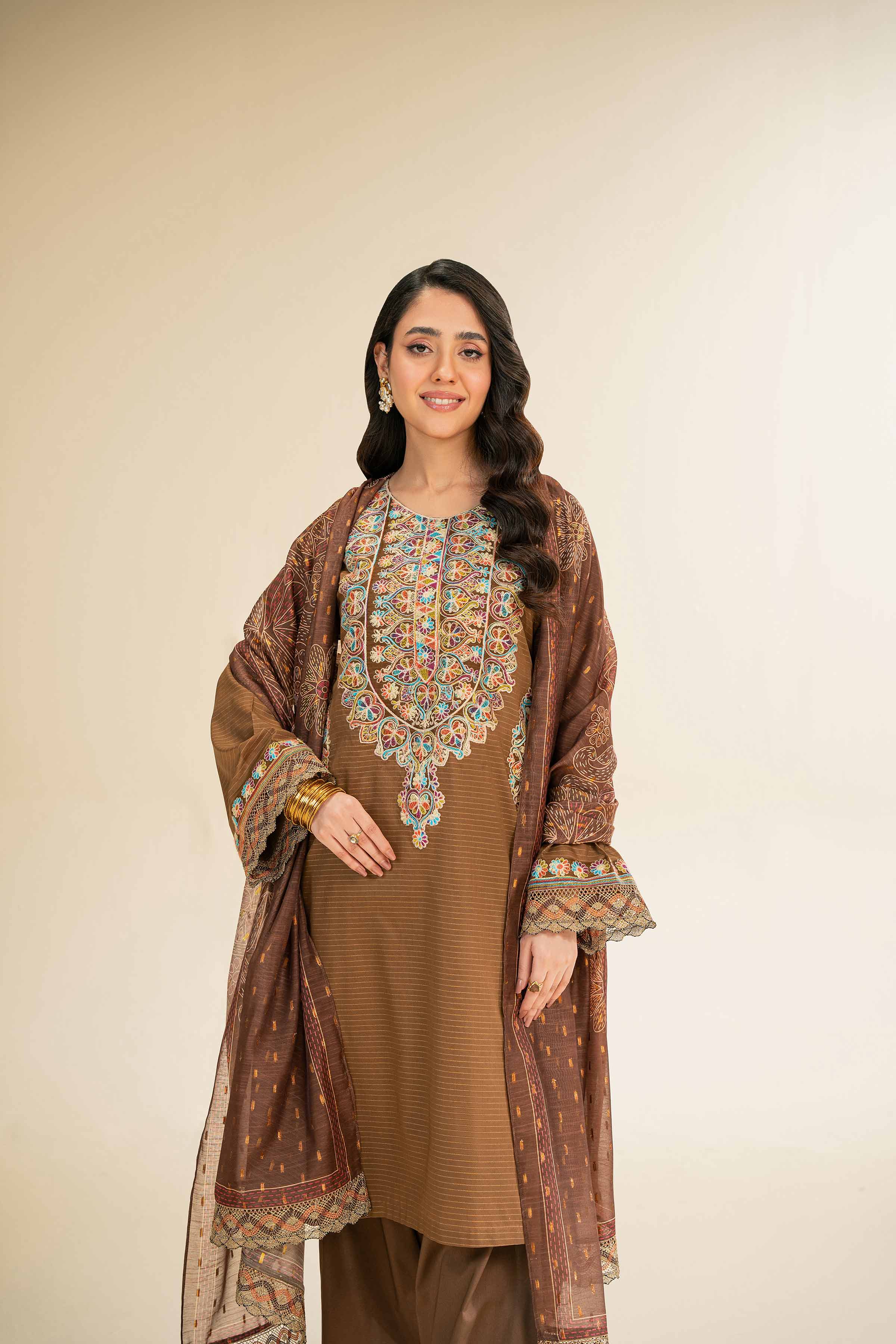 3 Piece - Embroidered Suit - 42501444 for Women - Unstitched Collection | Nishat | Shop Online