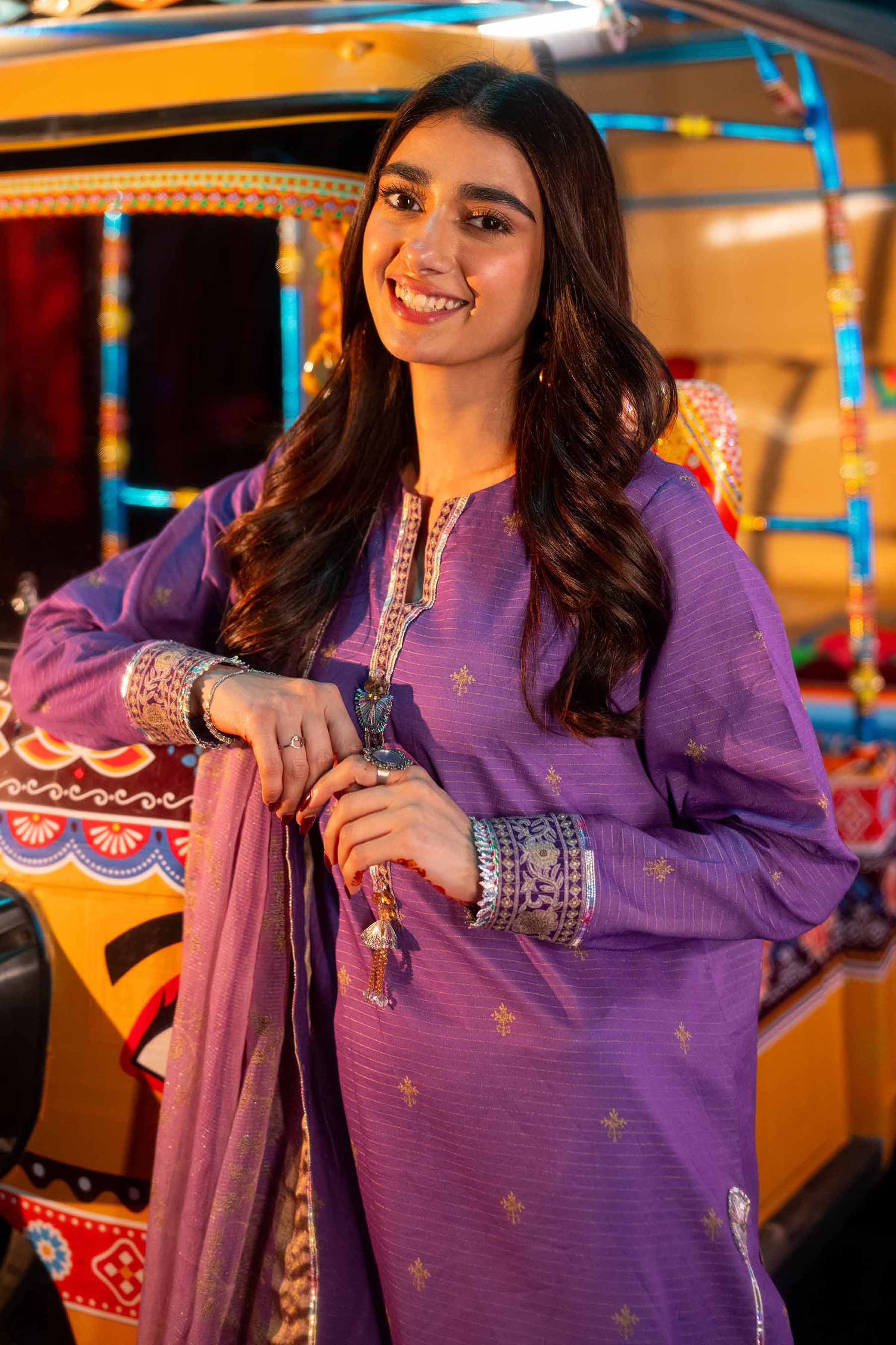 3 Piece - Printed With Gotta Laces Suit - 42501446 for Women - Unstitched Collection | Nishat | Shop Online