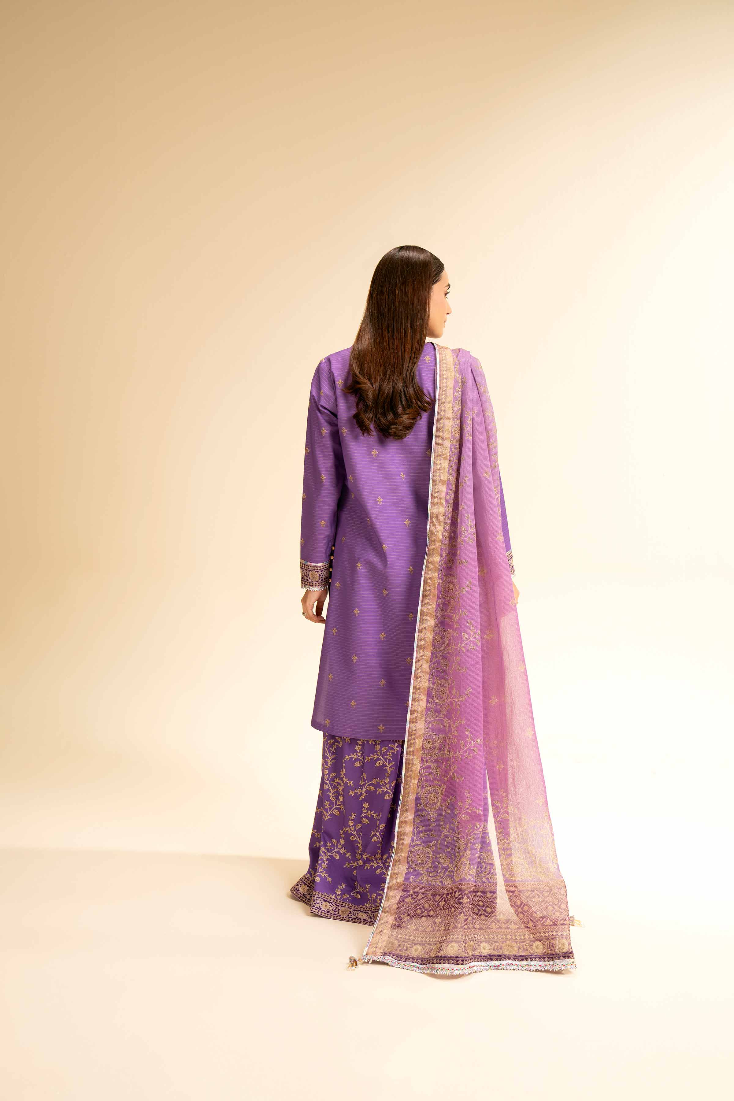 3 Piece - Printed With Gotta Laces Suit - 42501446 for Women - Unstitched Collection | Nishat | Shop Online