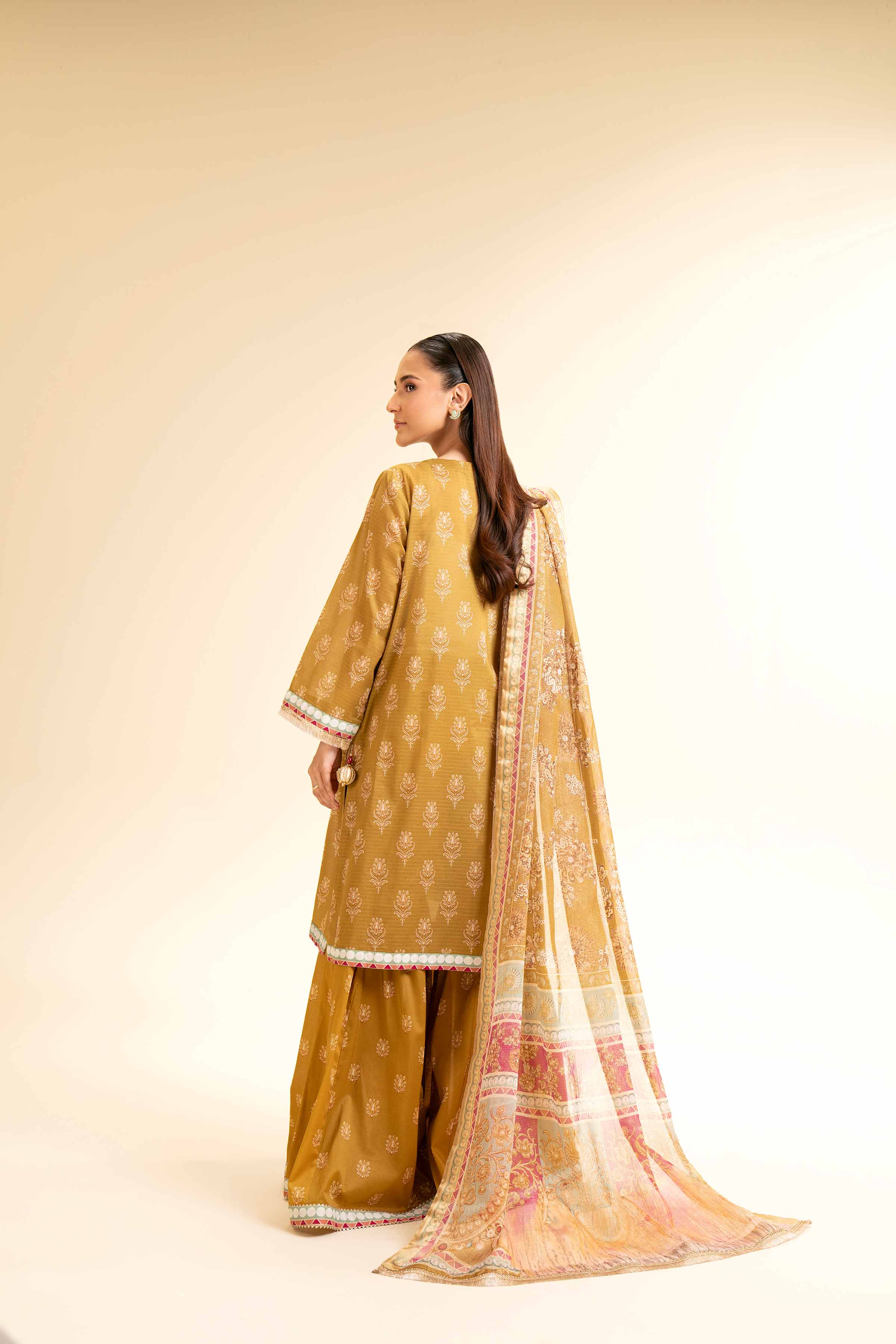 3 Piece - Printed With Gotta Laces Suit - 42501447 for Women - Unstitched Collection | Nishat | Shop Online