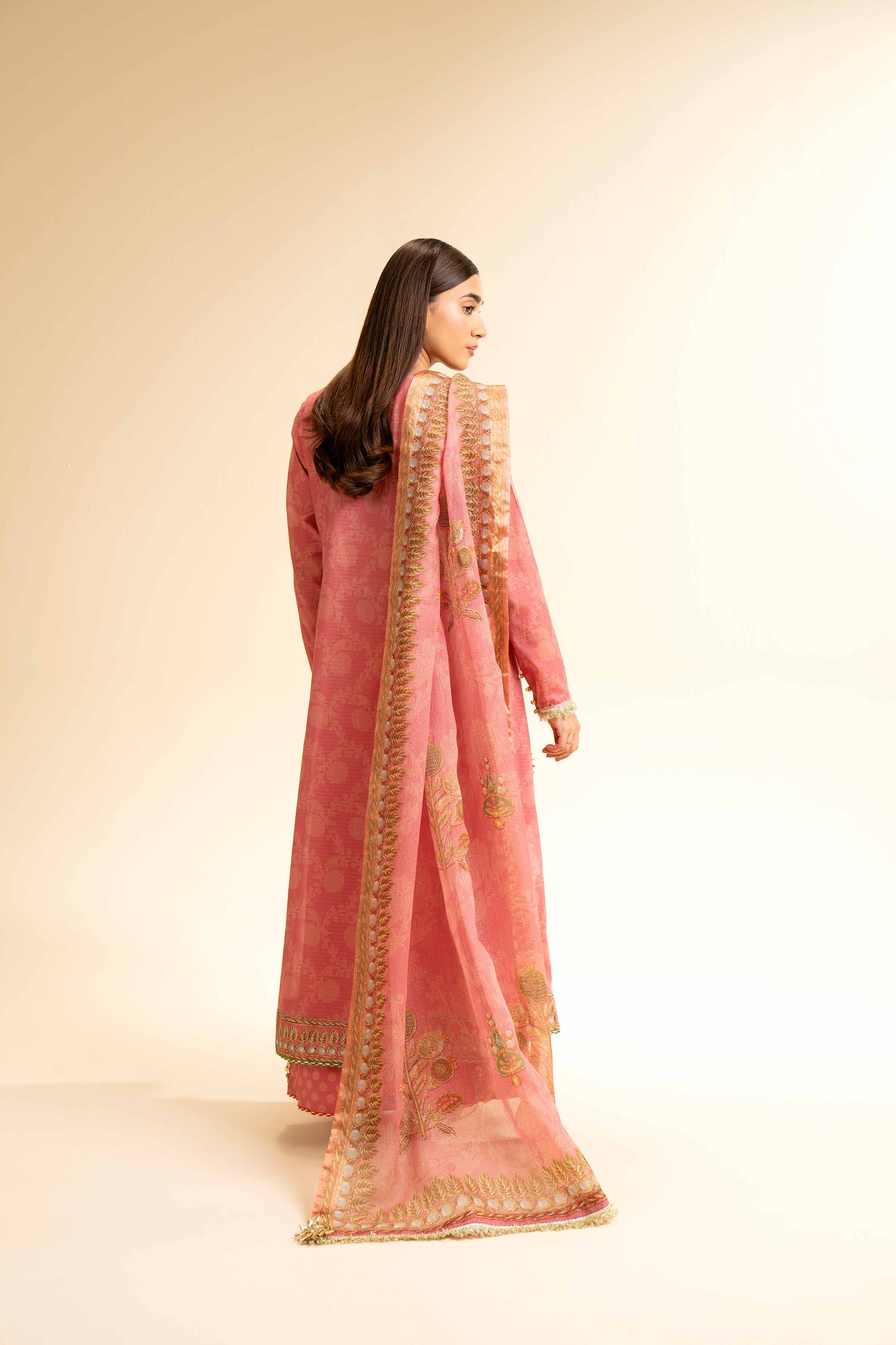 3 Piece - Printed With Gotta Laces Suit - 42501449 for Women - Unstitched Collection | Nishat | Shop Online