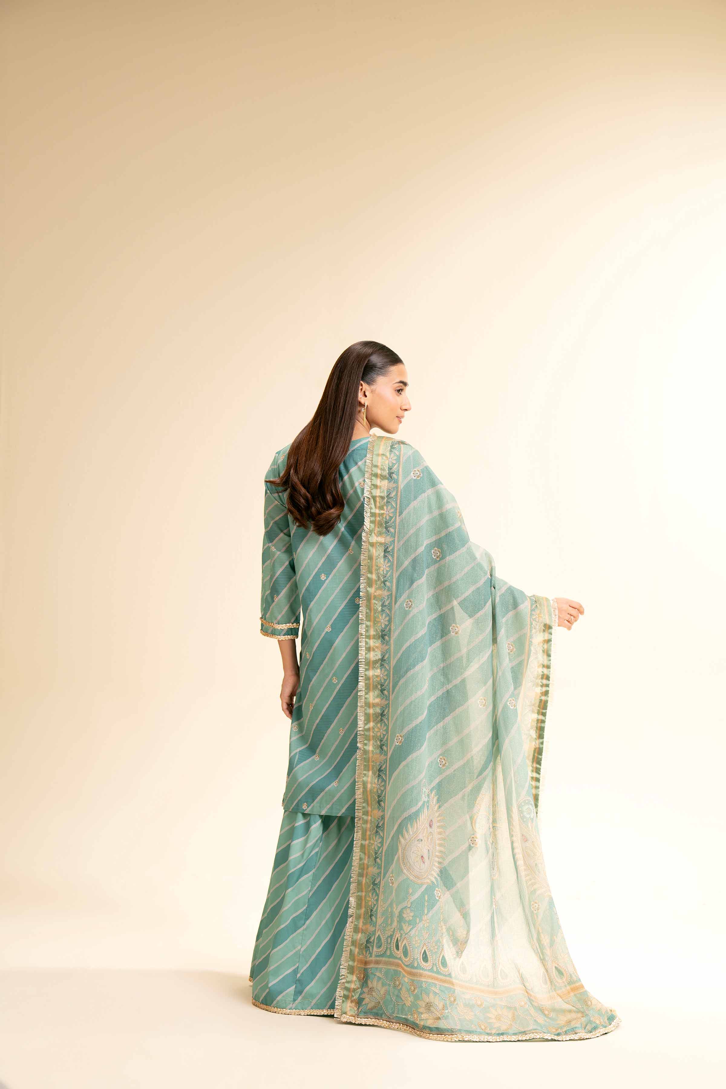 3 Piece - Printed With Gotta Laces Suit - 42501451 for Women - Unstitched Collection | Nishat | Shop Online