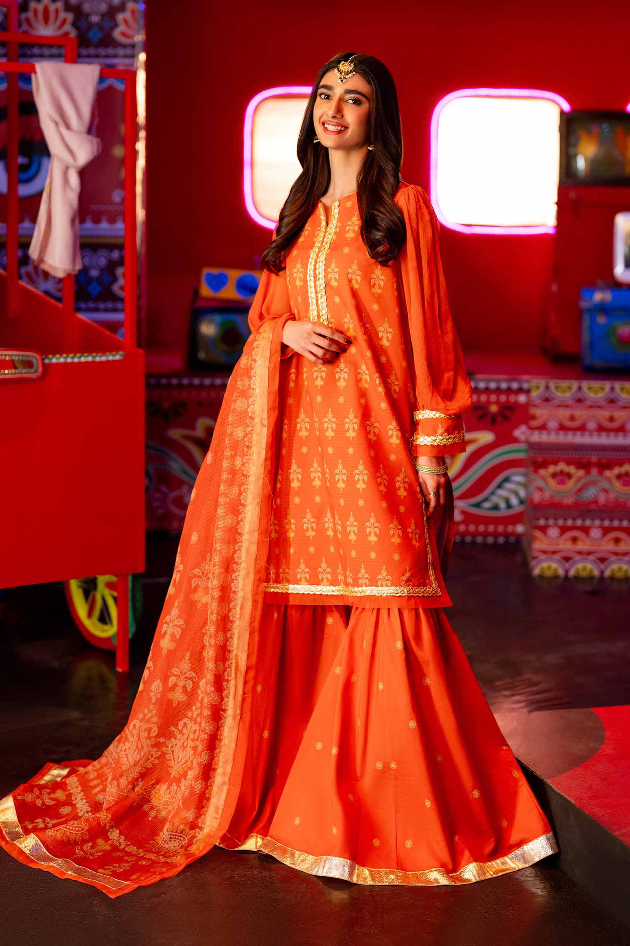 3 Piece - Printed With Gotta Laces Suit - 42501454 for Women - Unstitched Collection | Nishat | Shop Online