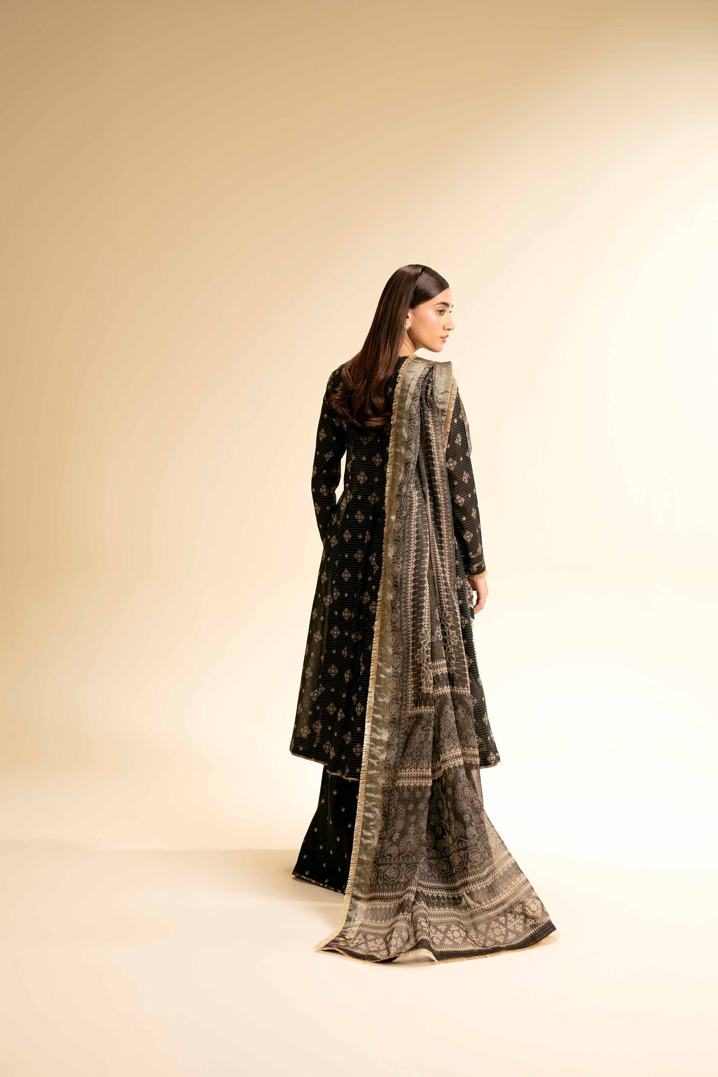 3 Piece - Printed With Gotta Laces Suit - 42501455 for Women - Unstitched Collection | Nishat | Shop Online
