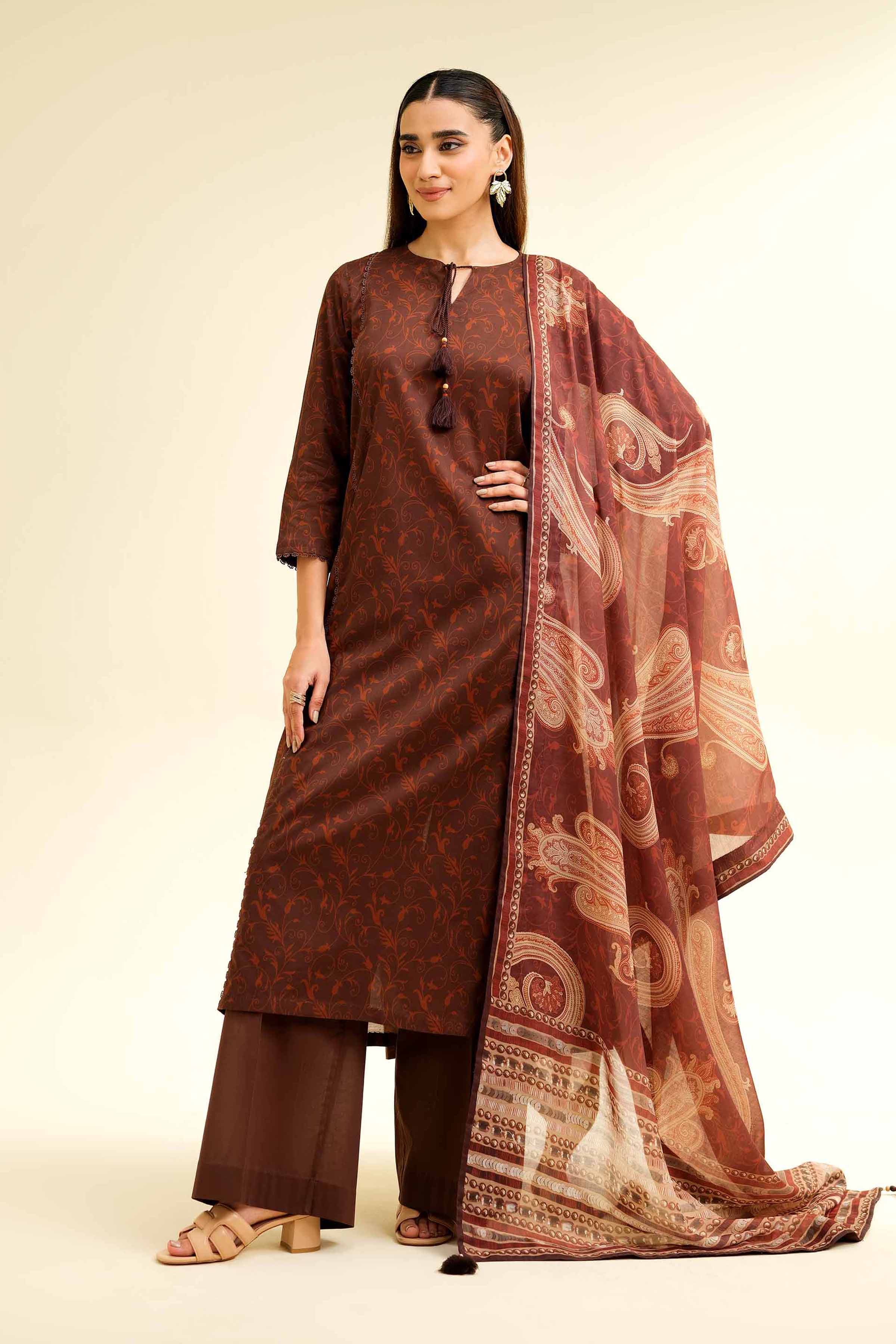 3 Piece - Printed Suit - 42501461 for Women - Unstitched Collection | Nishat | Shop Online