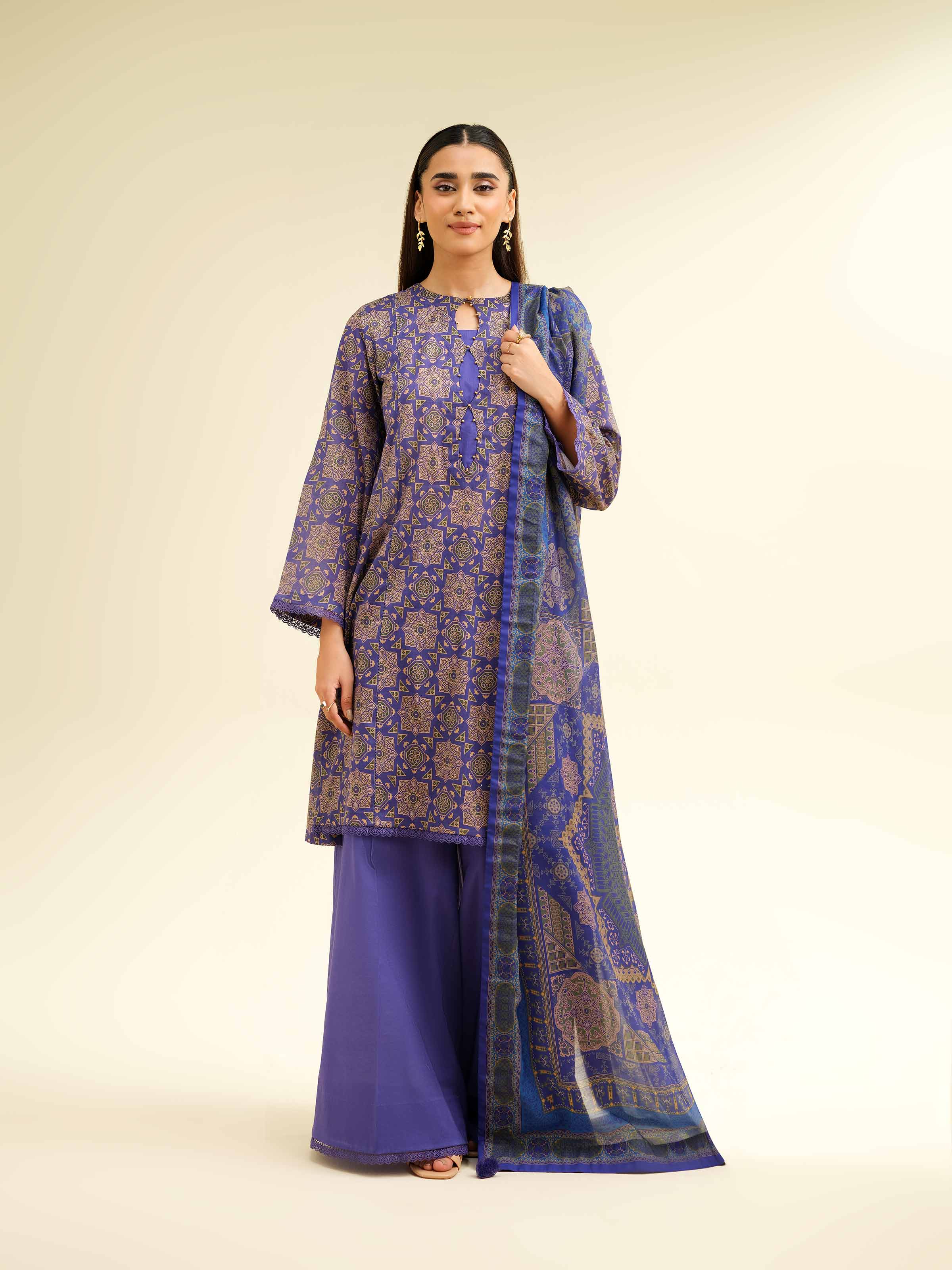 3 Piece - Printed Suit - 42501471 for Women - Unstitched Collection | Nishat | Shop Online