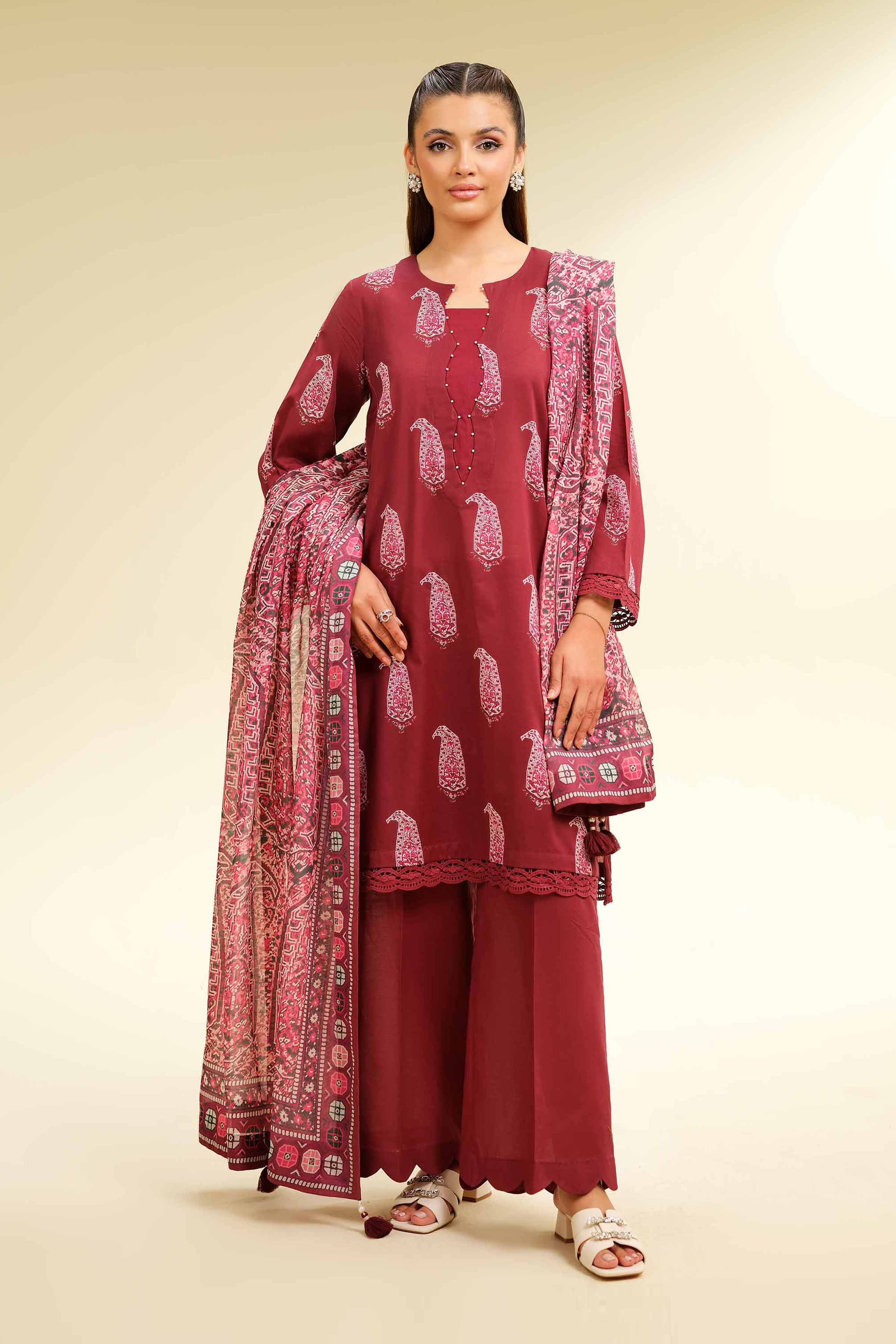 3 Piece - Printed Suit - 42501472 for Women - Unstitched Collection | Nishat | Shop Online