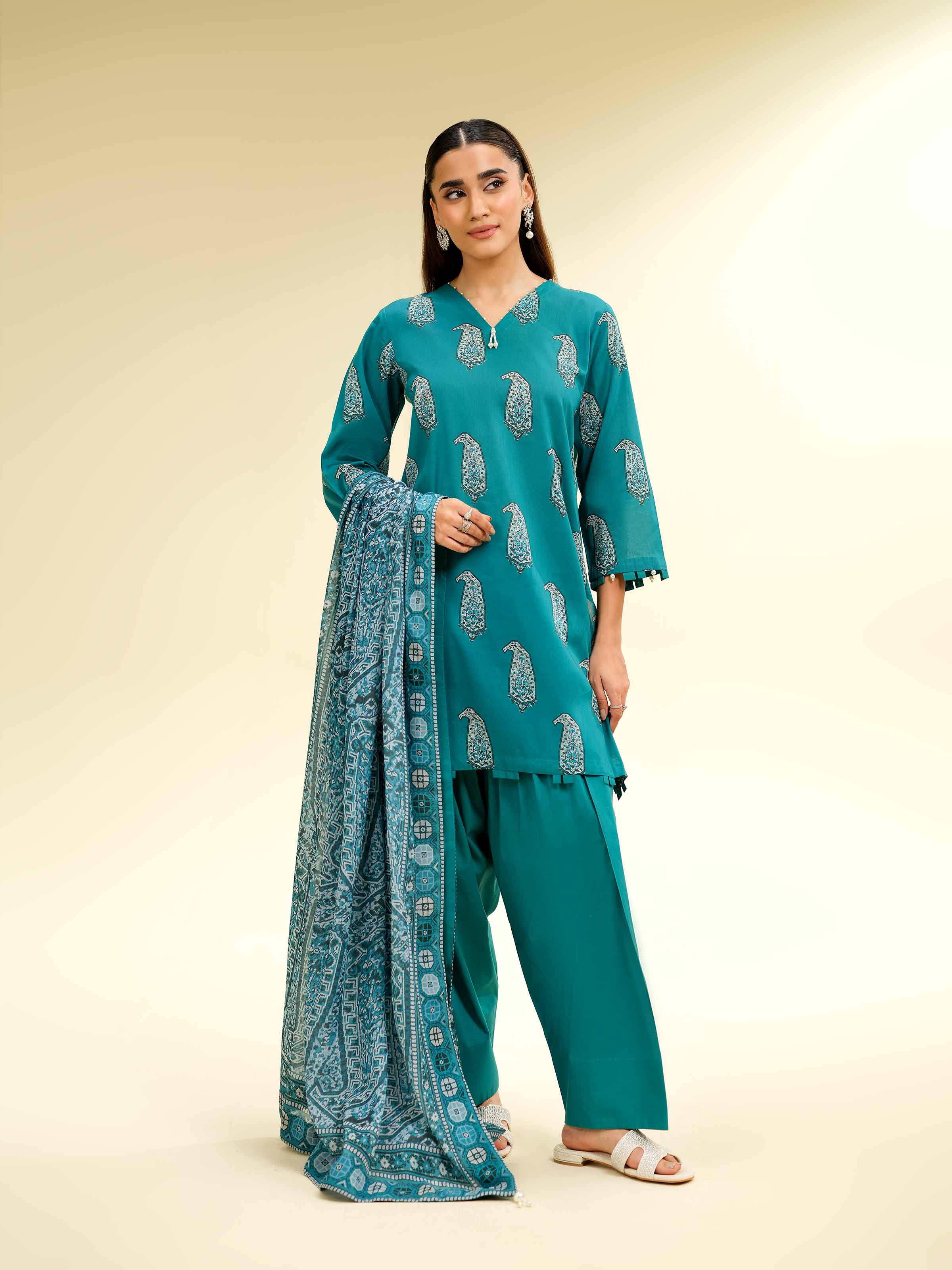 3 Piece - Printed Suit - 42501473 for Women - Unstitched Collection | Nishat | Shop Online