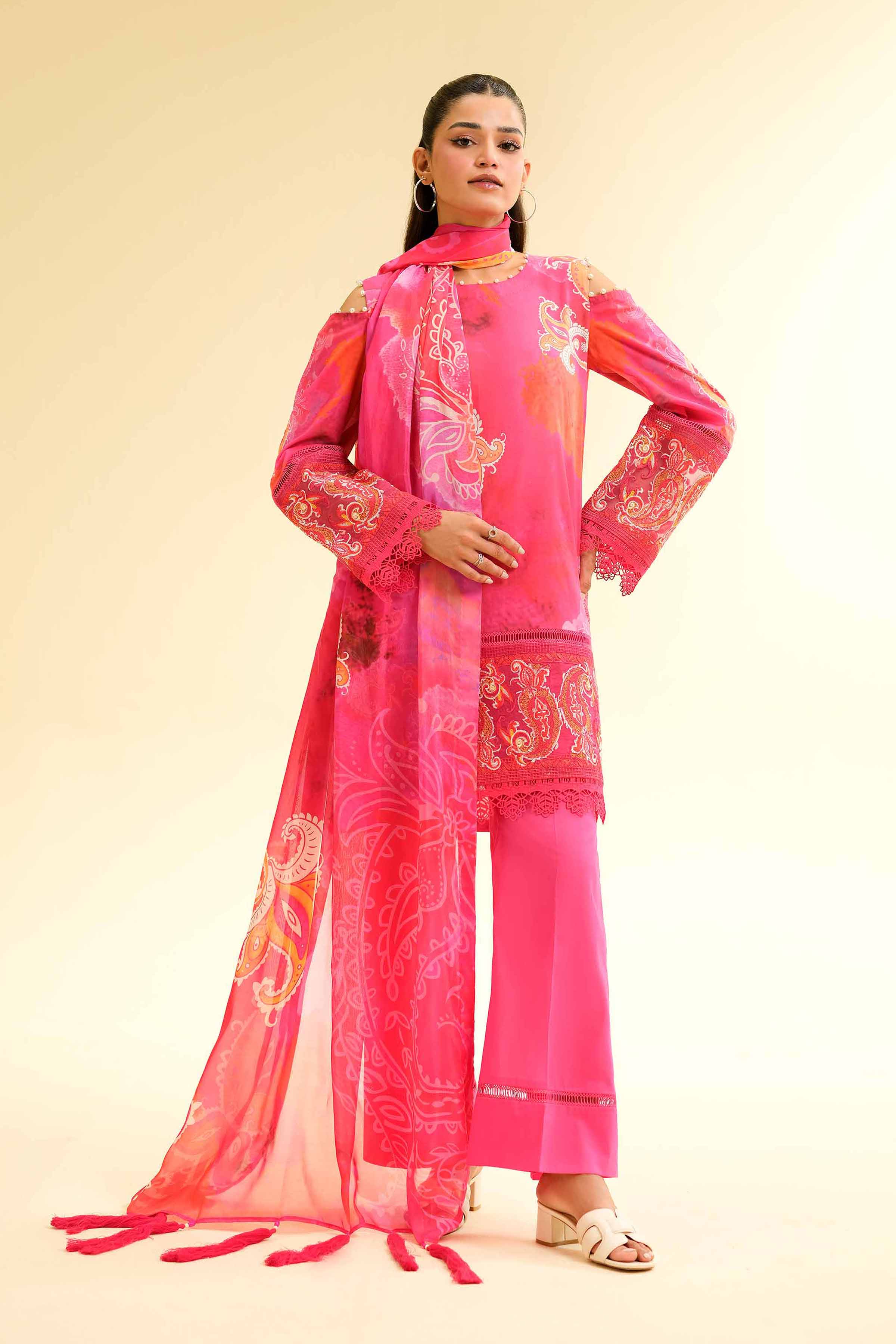 3 Piece - Digital Printed Embroidered Suit - 42501476 for Women - Unstitched Collection | Nishat | Shop Online