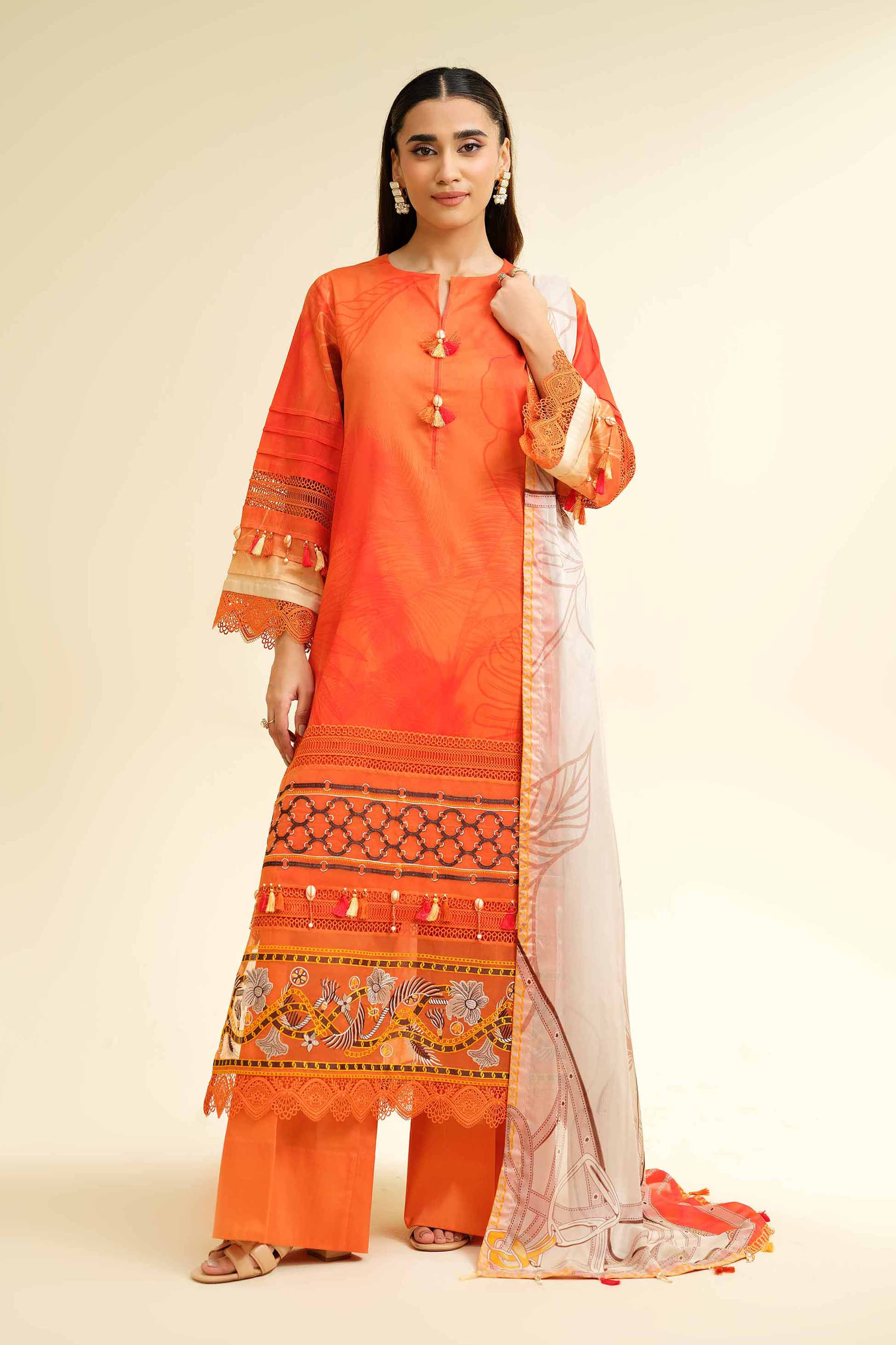 3 Piece - Digital Printed Embroidered Suit - 42501477 for Women - Unstitched Collection | Nishat | Shop Online