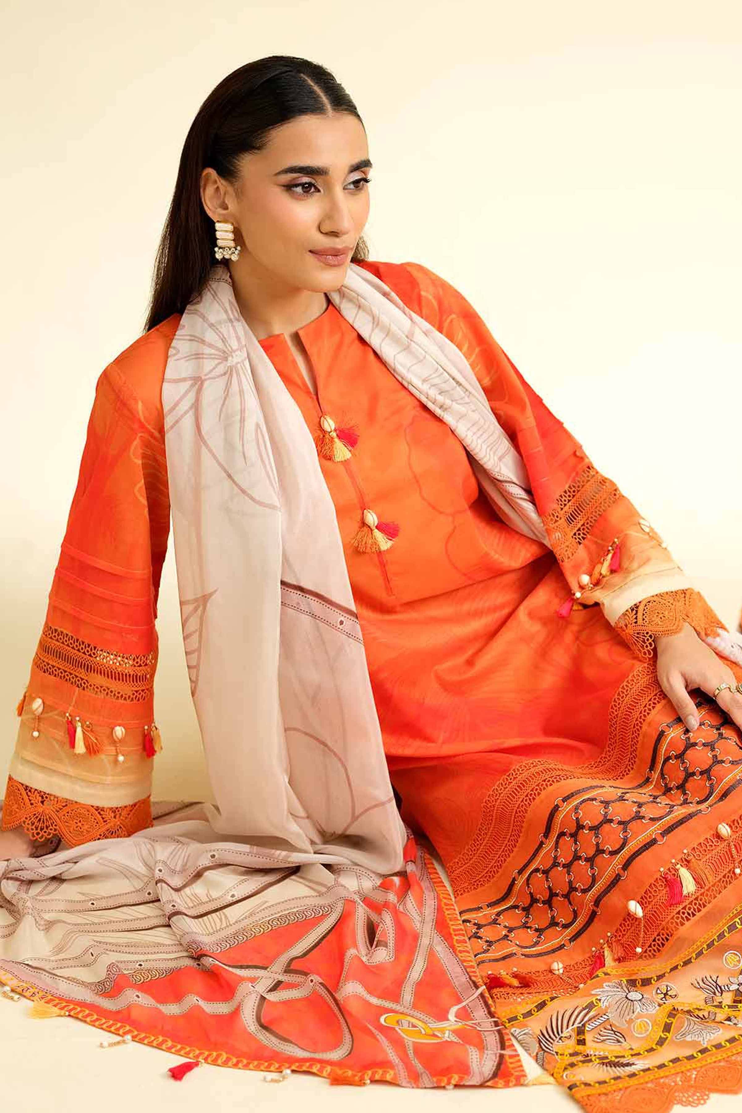 3 Piece - Digital Printed Embroidered Suit - 42501477 for Women - Unstitched Collection | Nishat | Shop Online