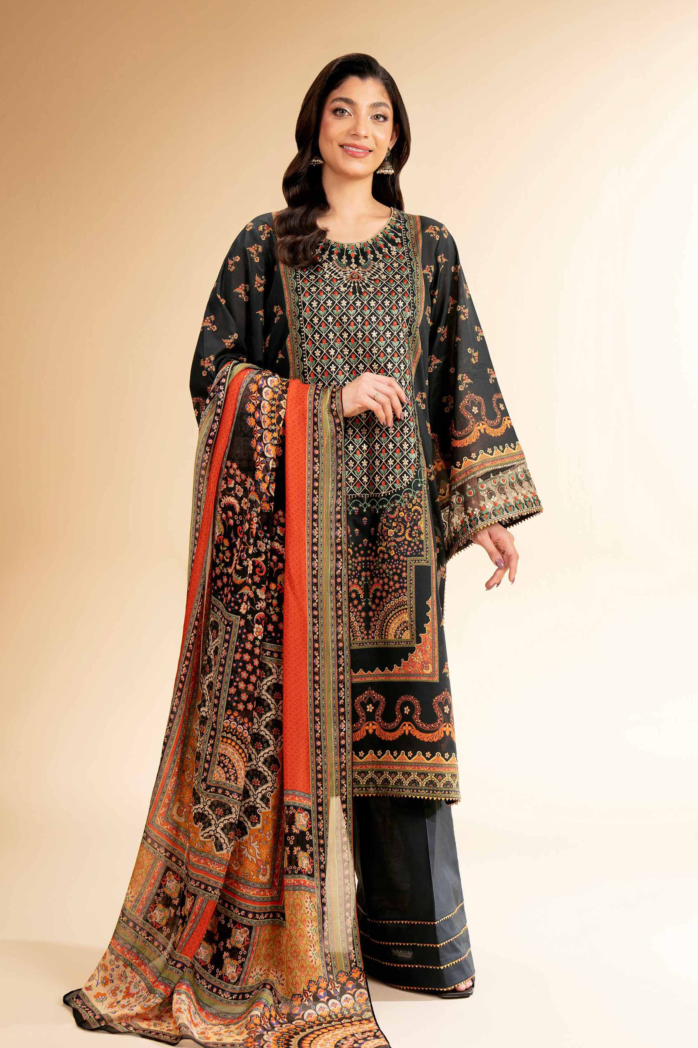 3 Piece - Digital Printed Embroidered Suit - 42501479 for Women - Unstitched Collection | Nishat | Shop Online