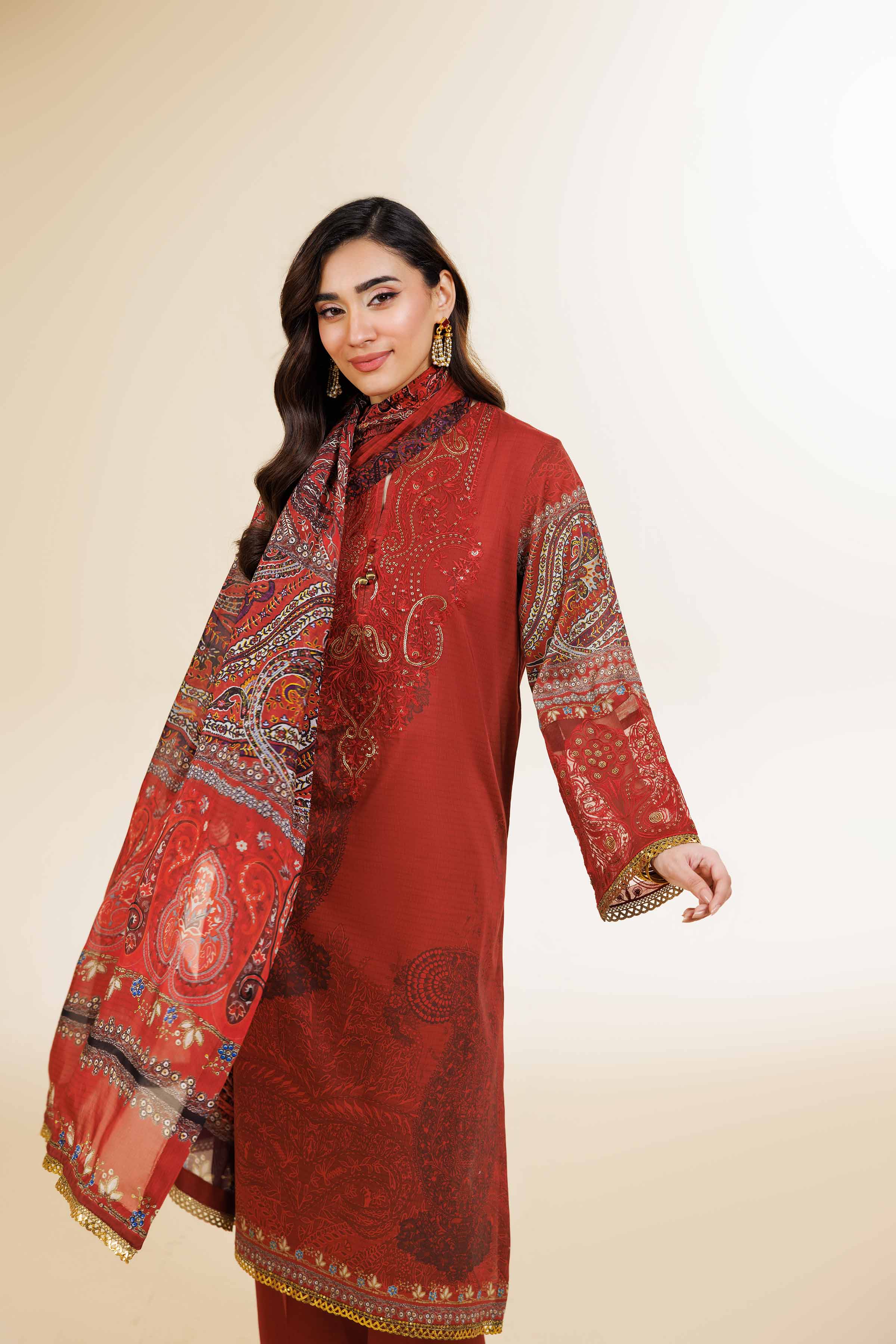 3 Piece - Digital Printed Embroidered Suit - 42501482 for Women - Unstitched Collection | Nishat | Shop Online