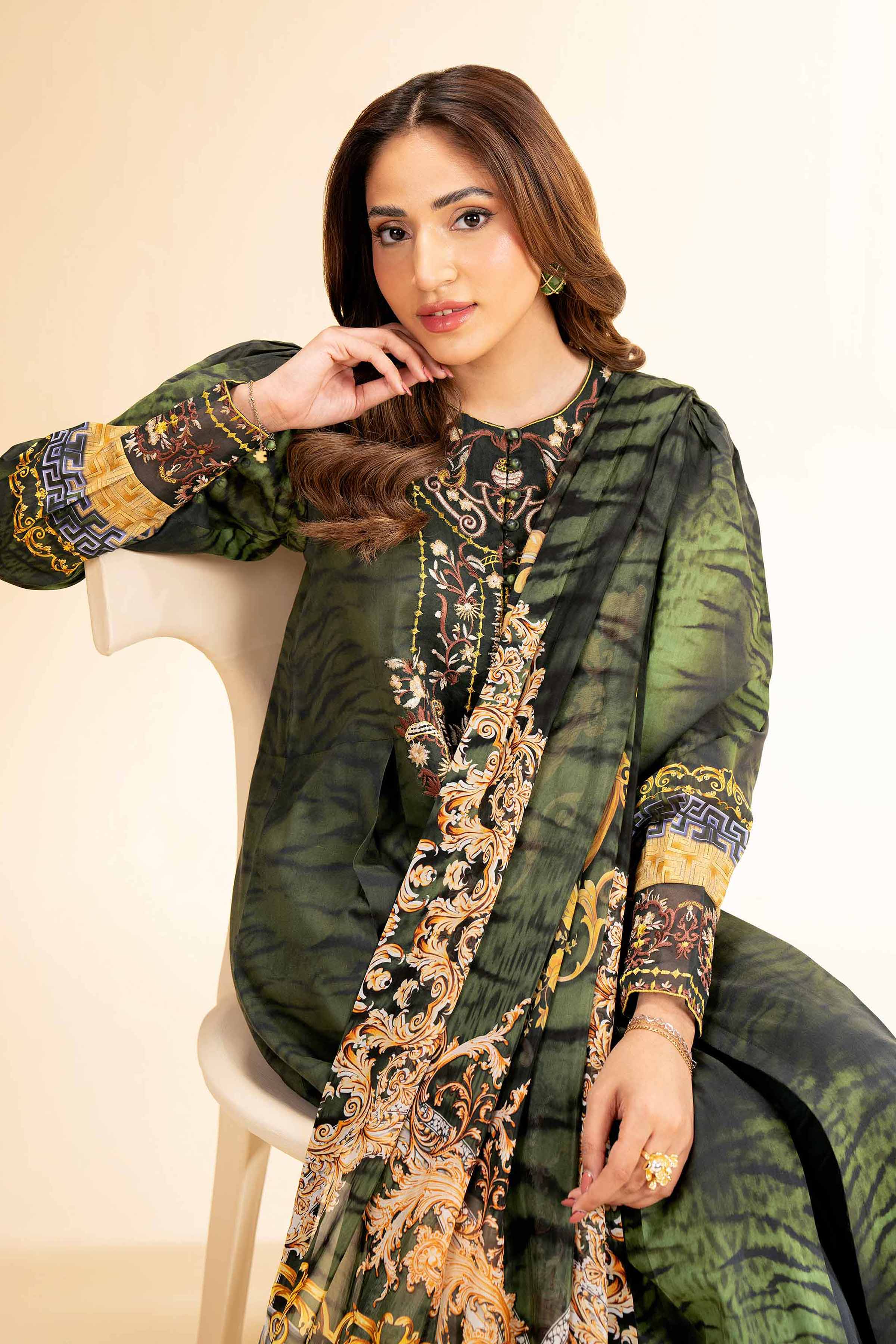 3 Piece - Digital Printed Embroidered Suit - 42501483 for Women - Unstitched Collection | Nishat | Shop Online