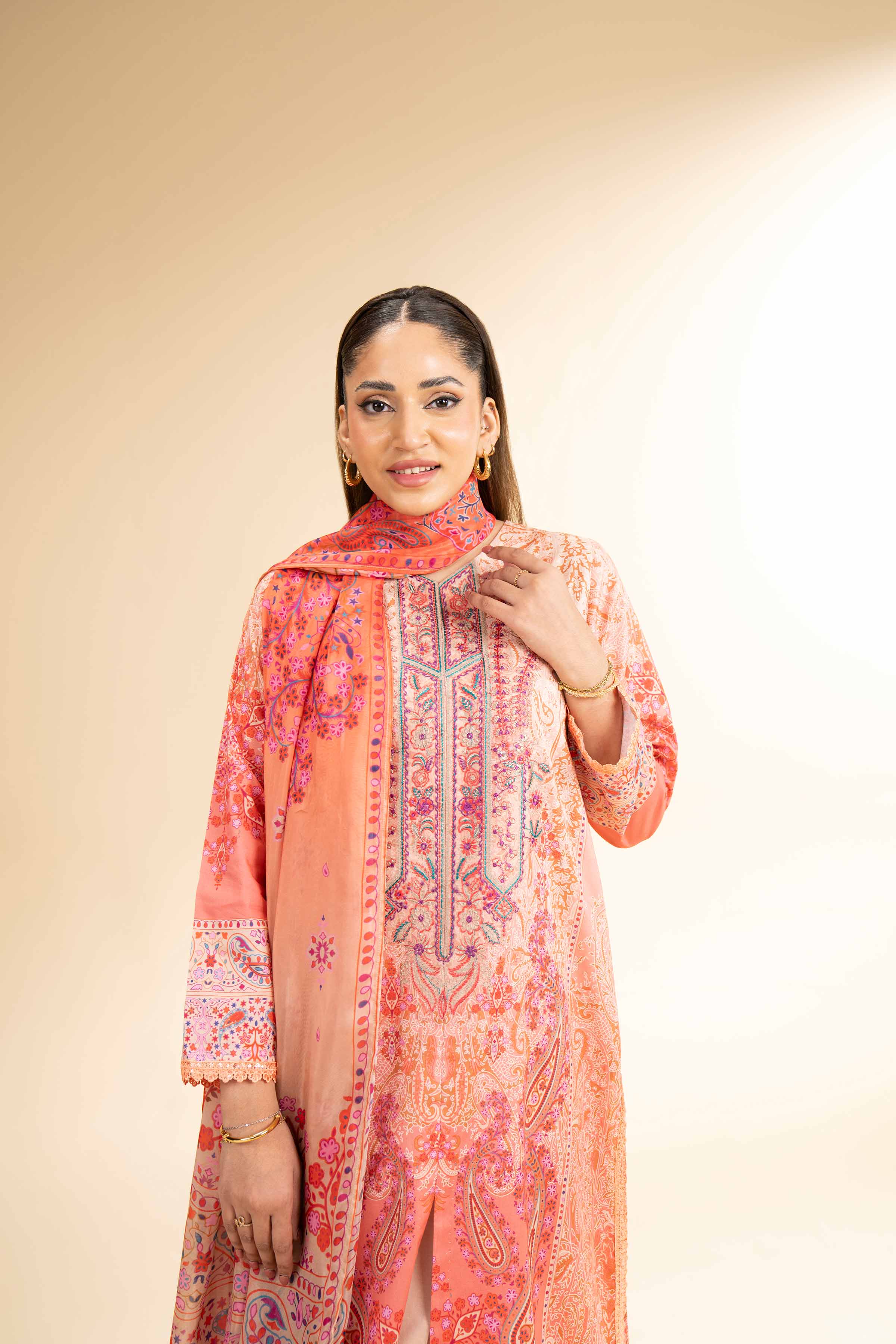 3 Piece - Digital Printed Embroidered Suit - 42501485 for Women - Unstitched Collection | Nishat | Shop Online