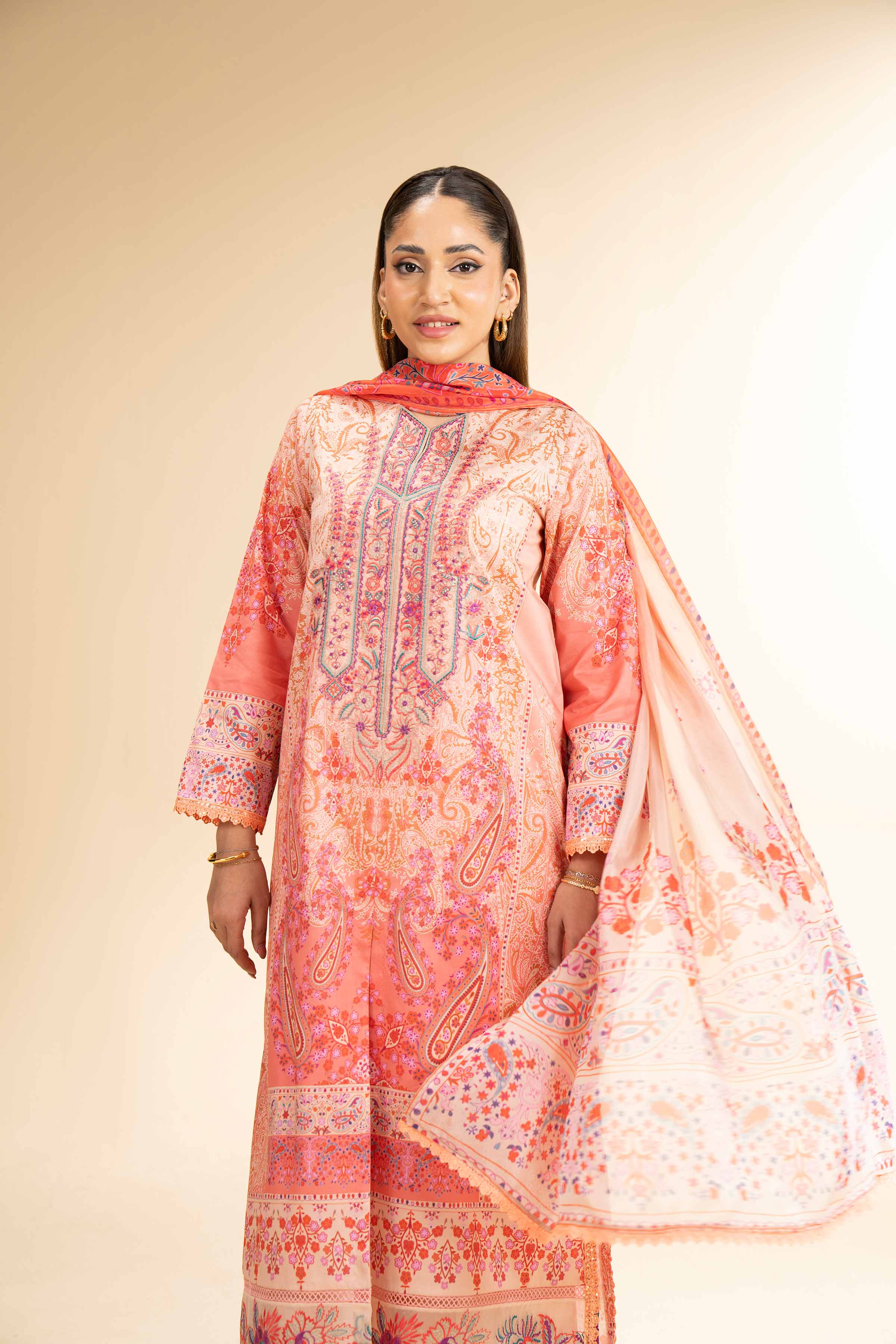 3 Piece - Digital Printed Embroidered Suit - 42501485 for Women - Unstitched Collection | Nishat | Shop Online