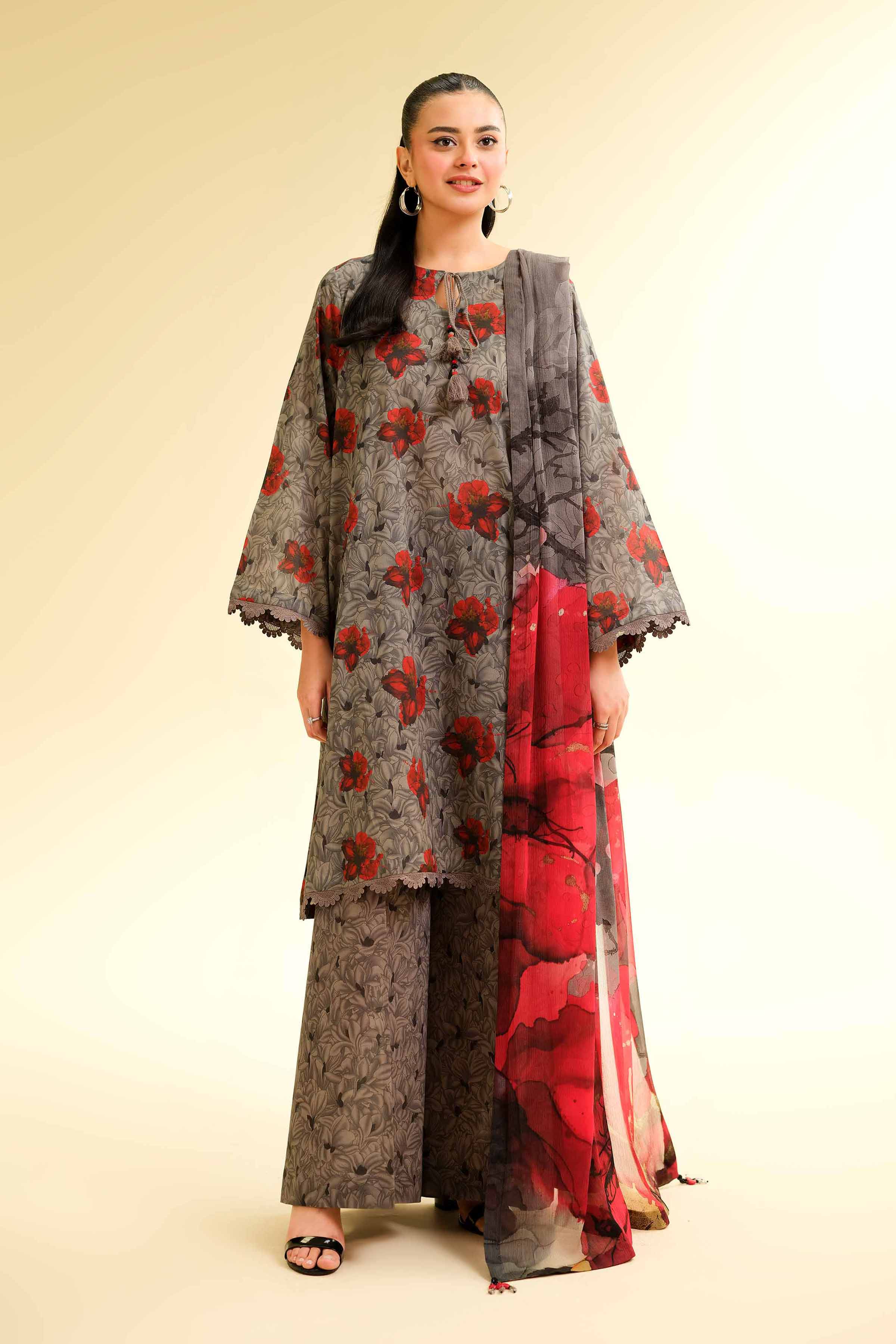 3 Piece - Printed Suit - 42501488 for Women - Unstitched Collection | Nishat | Shop Online