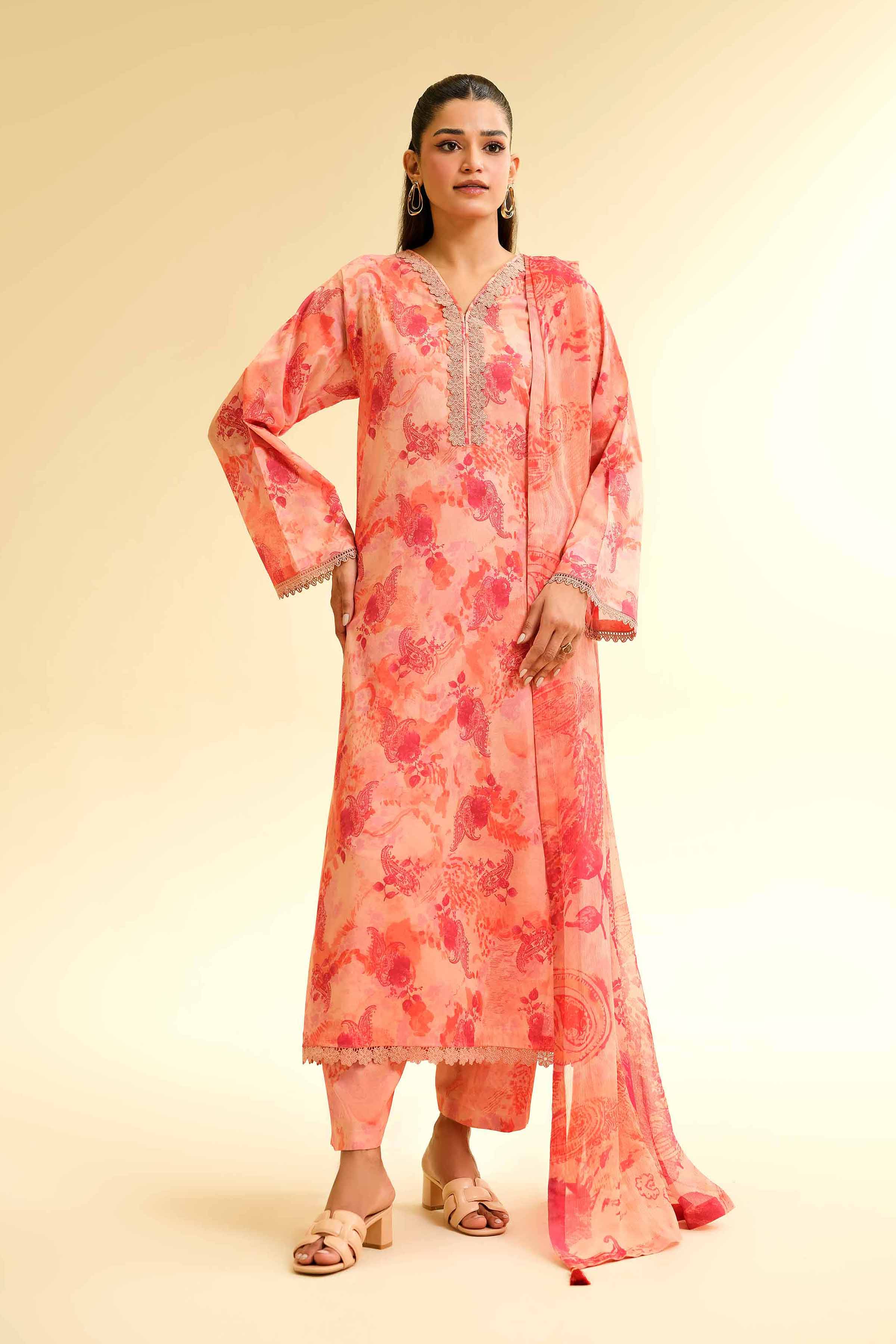 3 Piece - Printed Suit - 42501490 for Women - Unstitched Collection | Nishat | Shop Online