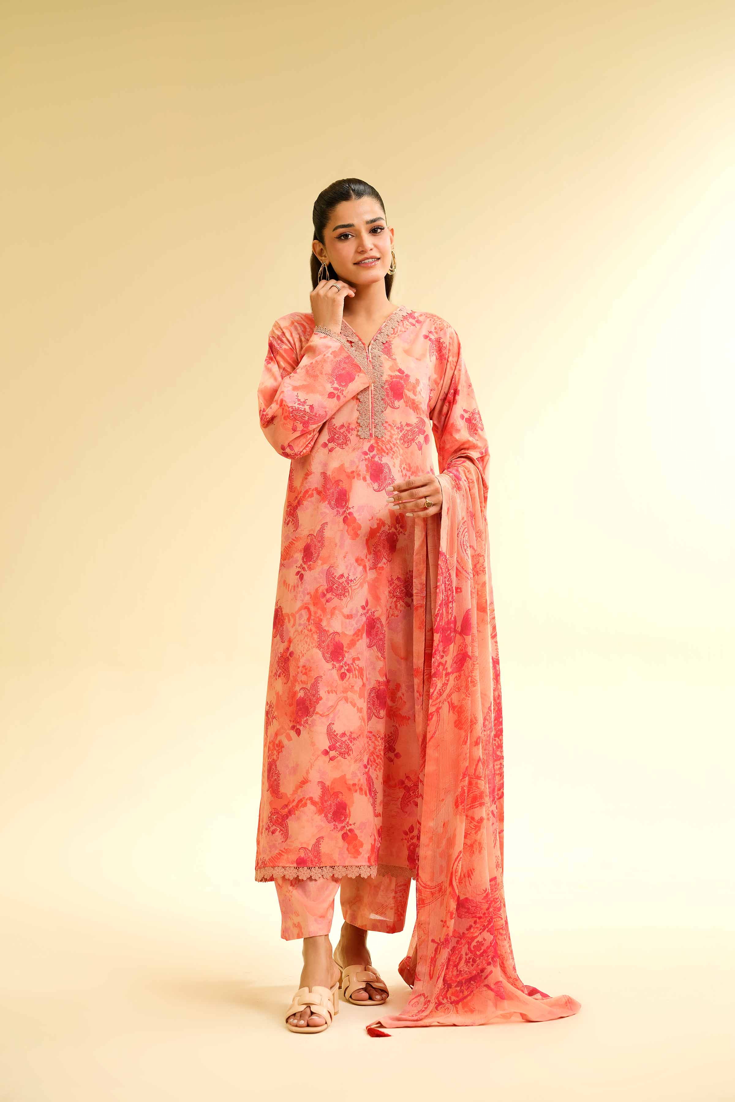 3 Piece - Printed Suit - 42501490 for Women - Unstitched Collection | Nishat | Shop Online