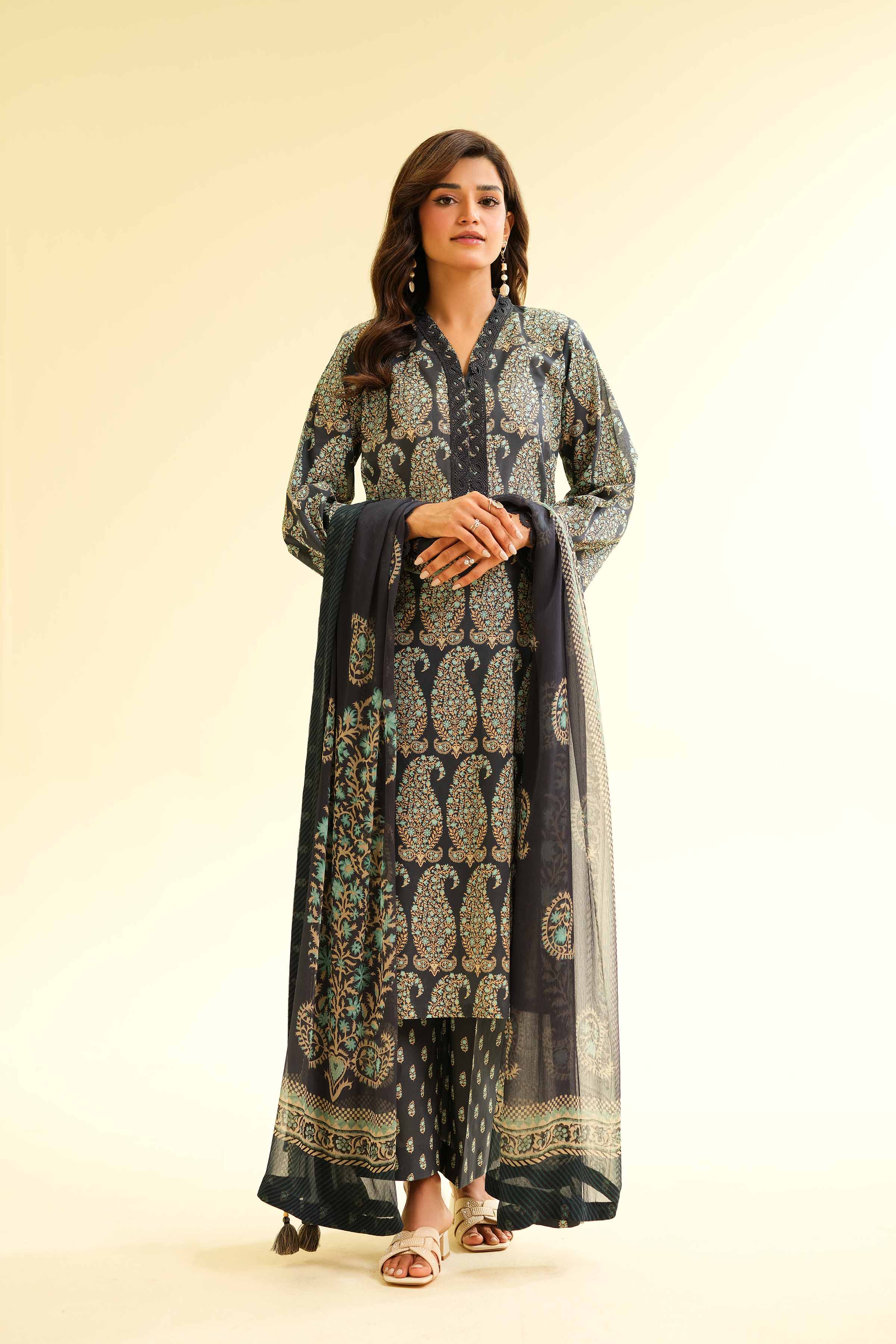 3 Piece - Printed Suit - 42501495 for Women - Unstitched Collection | Nishat | Shop Online
