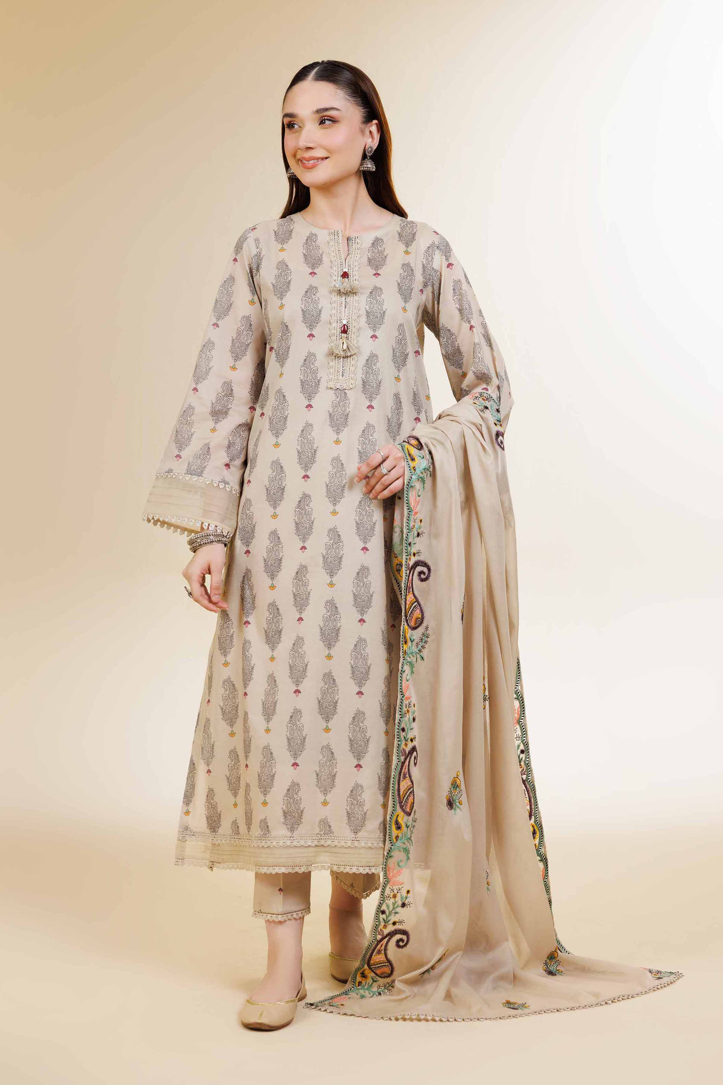 3 Piece - Printed Embroidered Suit - 42501496 for Women - Unstitched Collection | Nishat | Shop Online