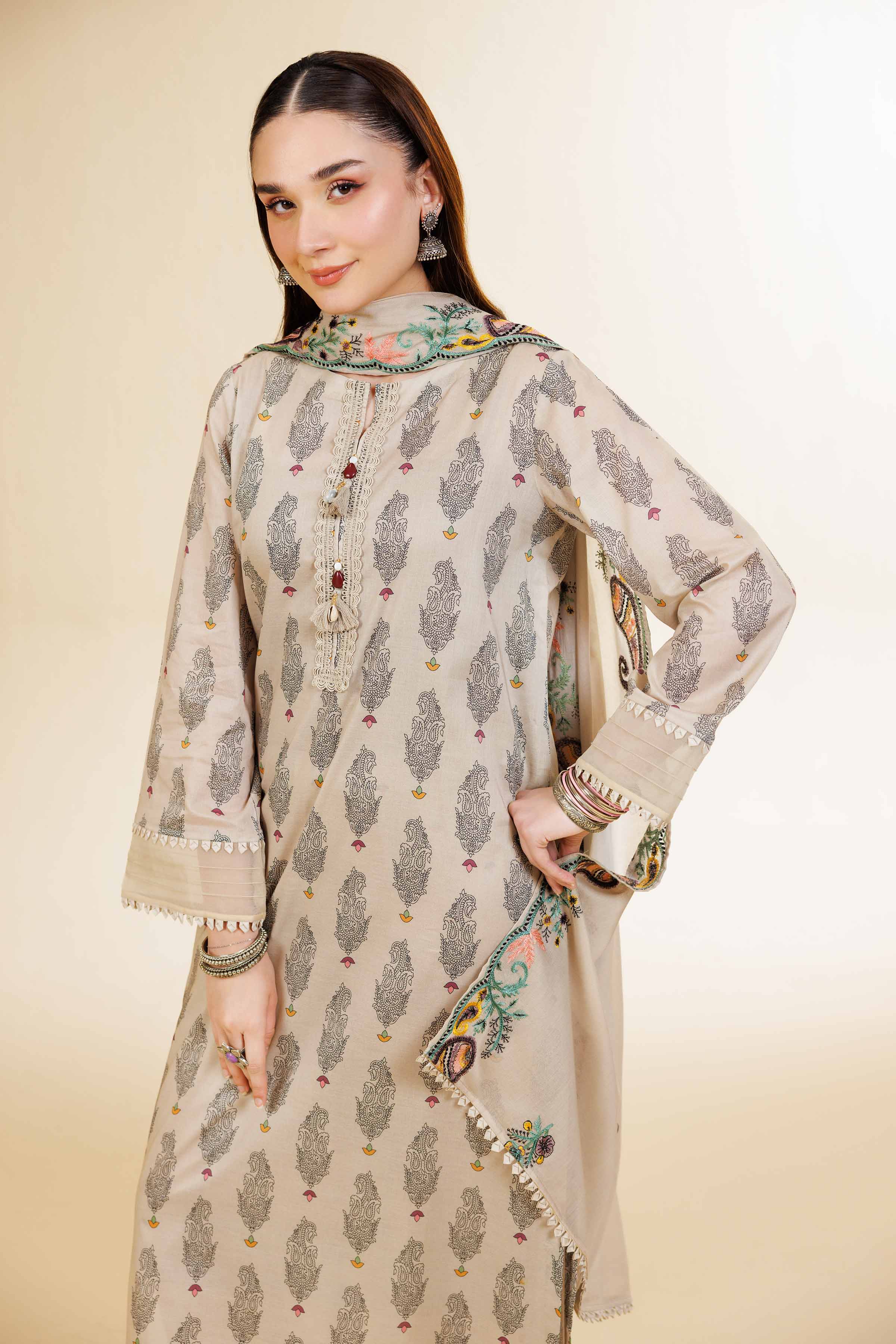 3 Piece - Printed Embroidered Suit - 42501496 for Women - Unstitched Collection | Nishat | Shop Online