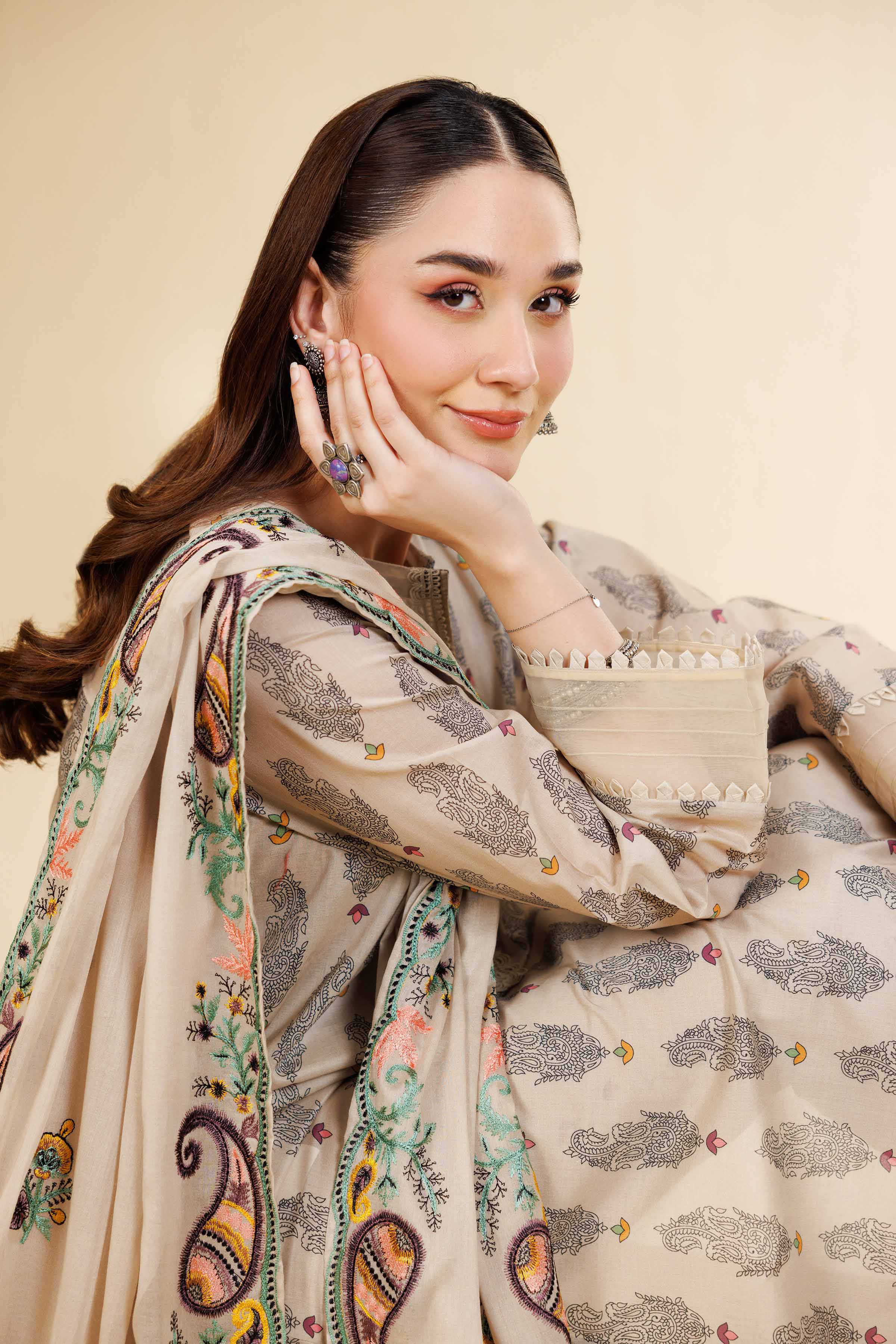 3 Piece - Printed Embroidered Suit - 42501496 for Women - Unstitched Collection | Nishat | Shop Online